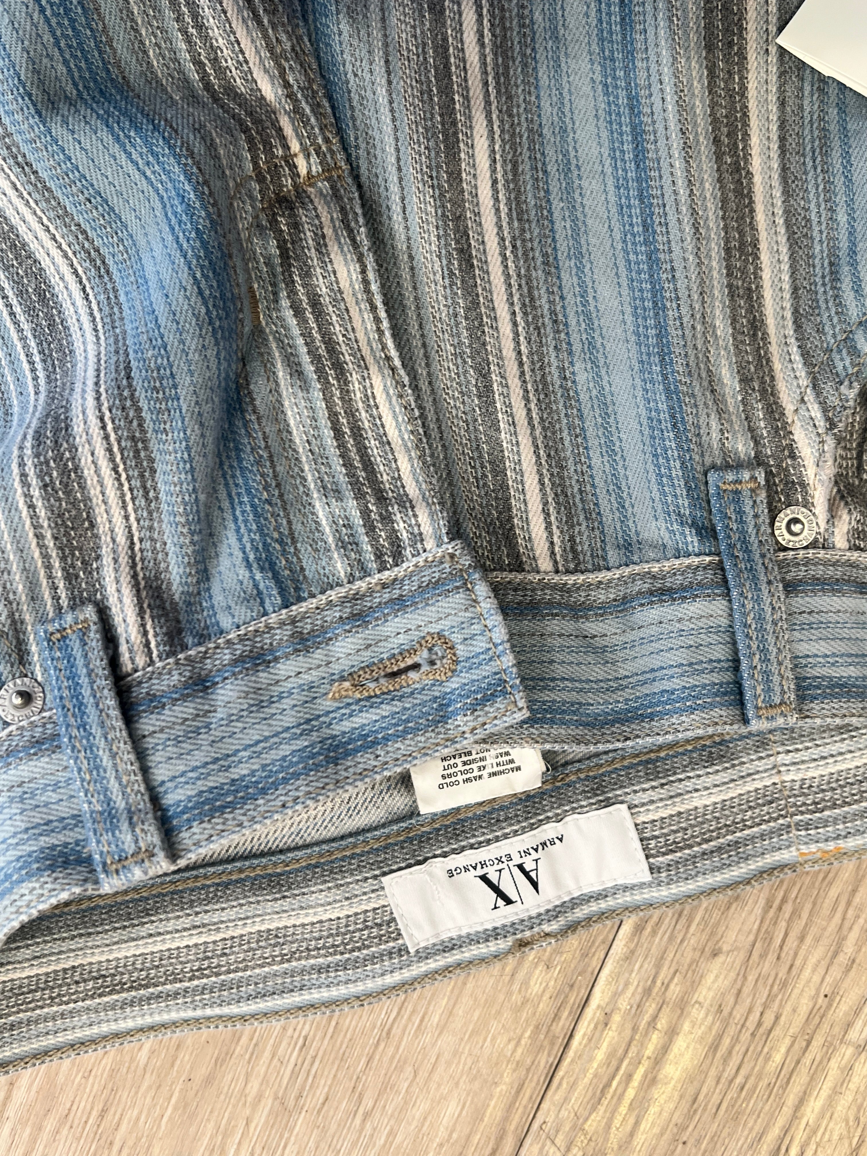 Armani Exchange Pinstripe Low-Rise Bootcut Jeans - New With Tags