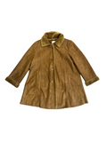 Vintage European Faux Suede & Fur Long Brown Coat