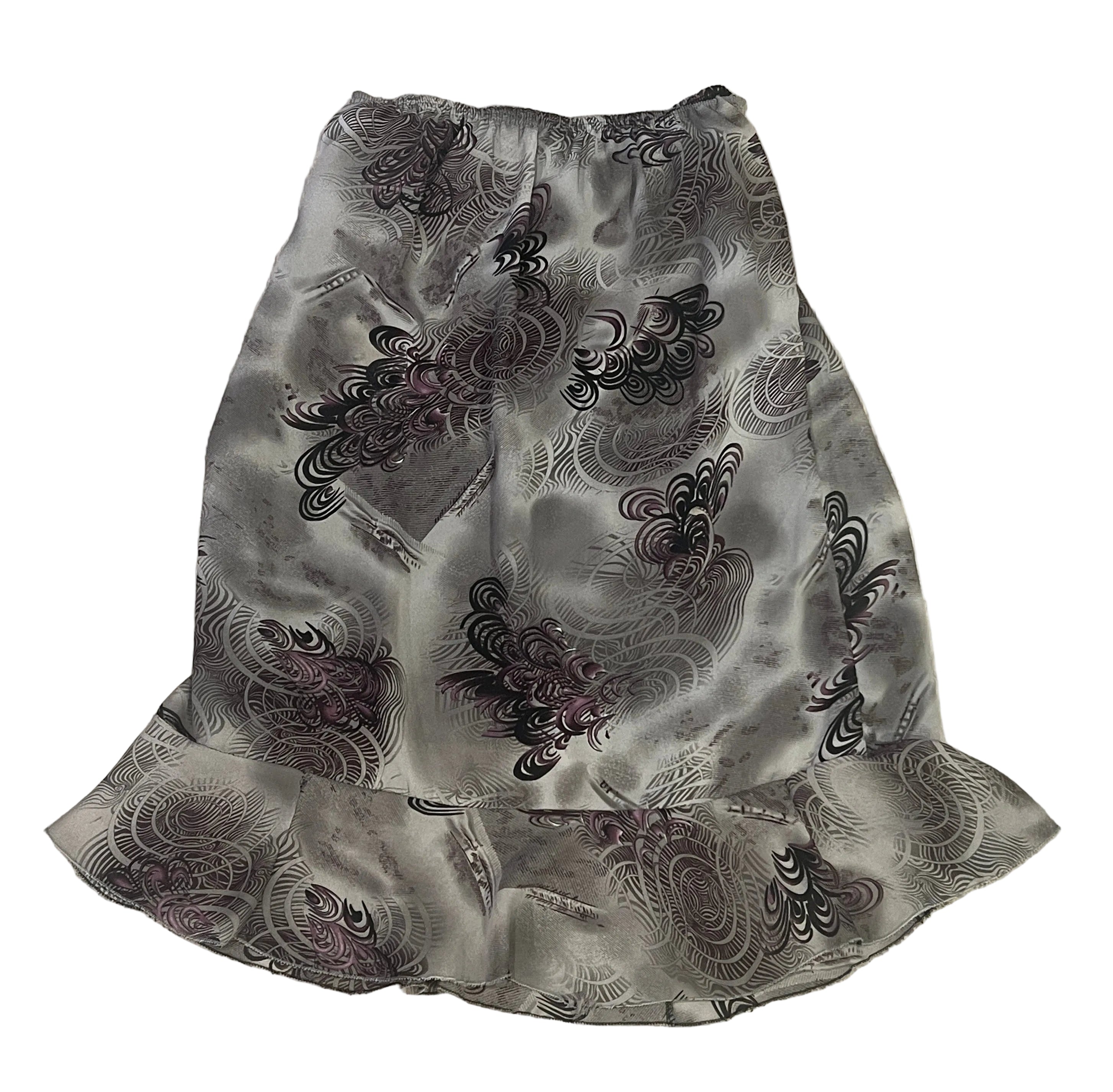 Y2K Gray & Purple Slip Skirt