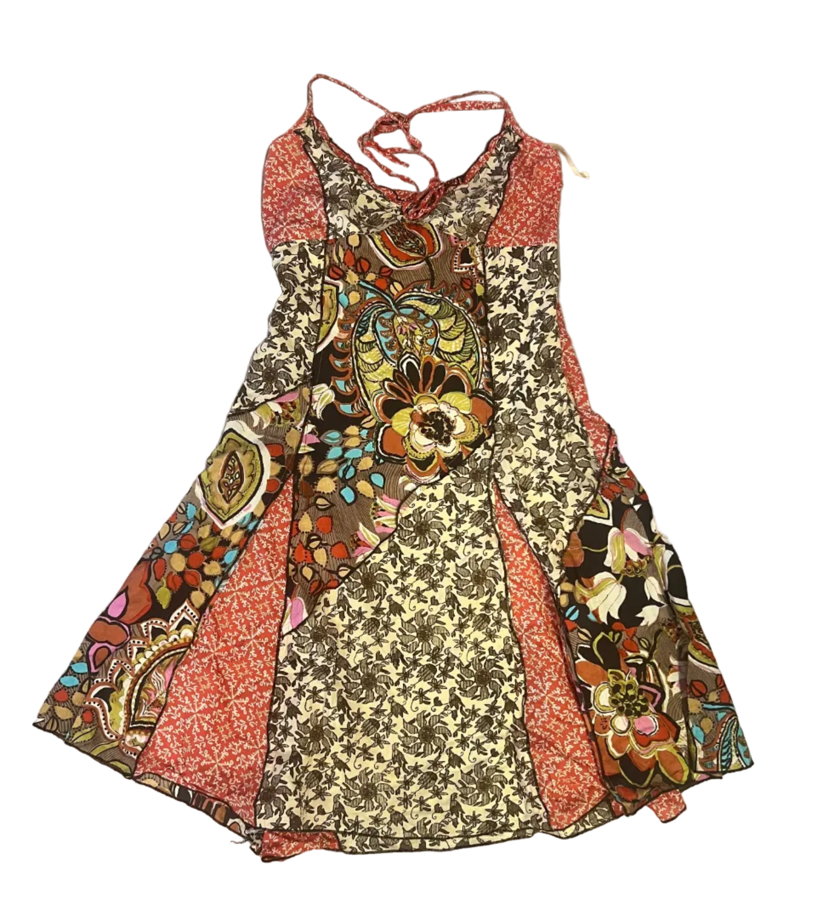 Y2K Patchwork Floral Print Fit&Flare Dress