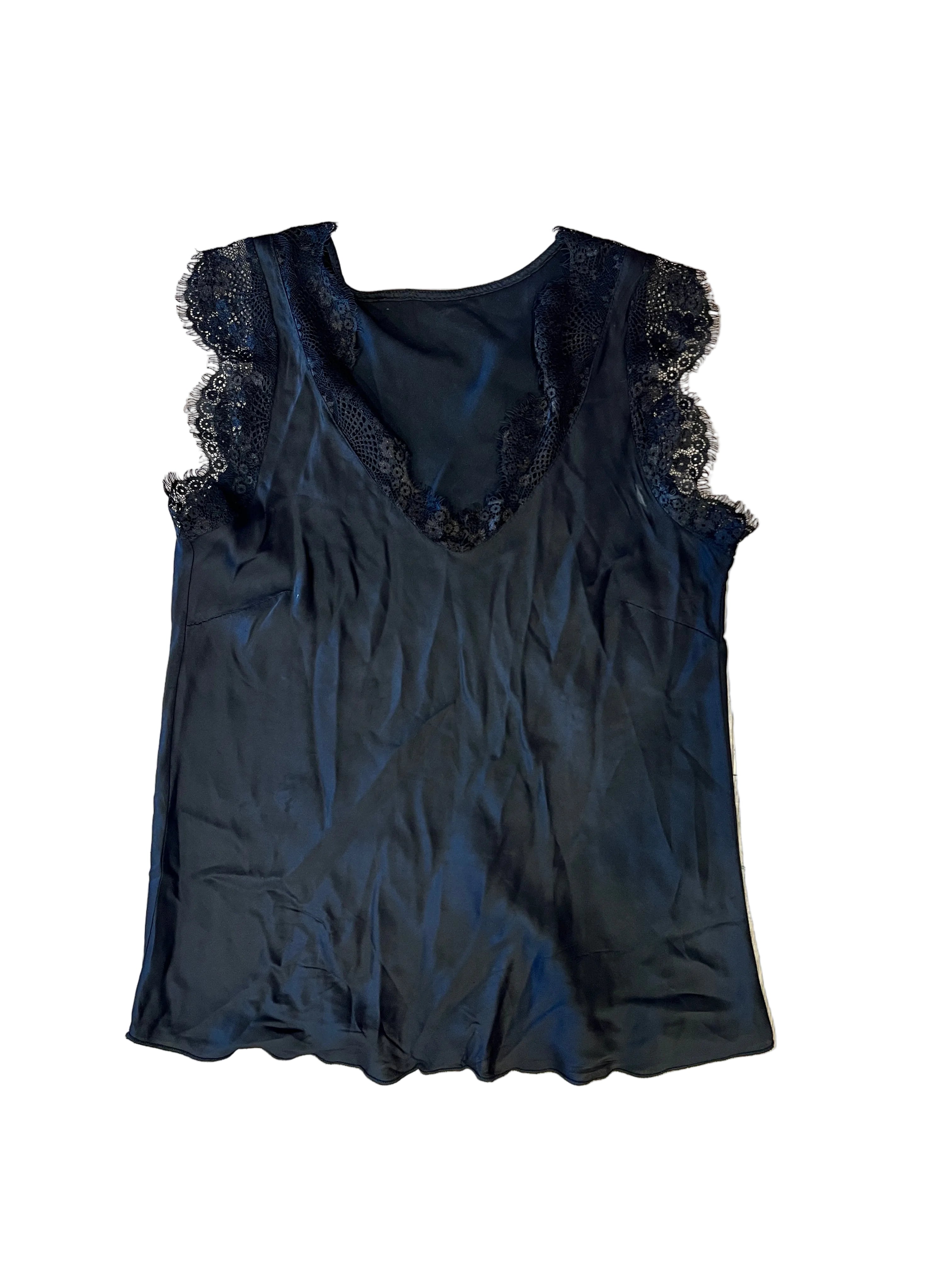 Black Lace Trimmed Cami