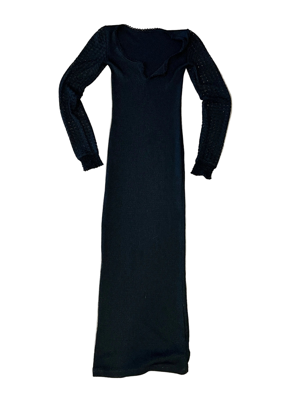 Sheer Black Knit Maxi Dress