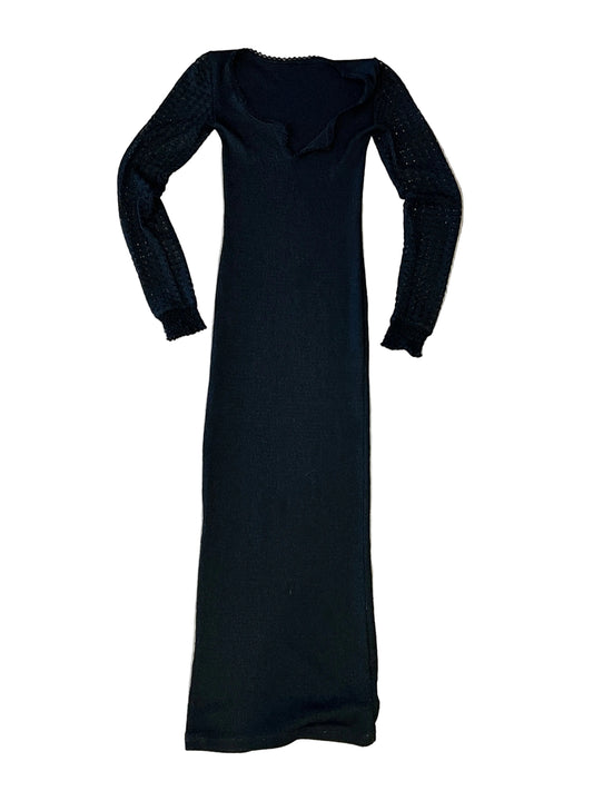 Sheer Black Knit Maxi Dress