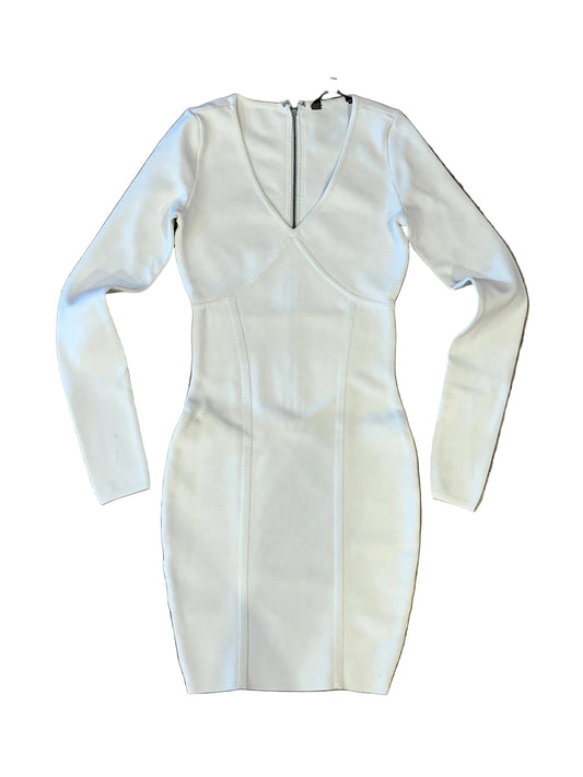 BCBG Max Azria Y2K White Long Sleeve Bandage Dress