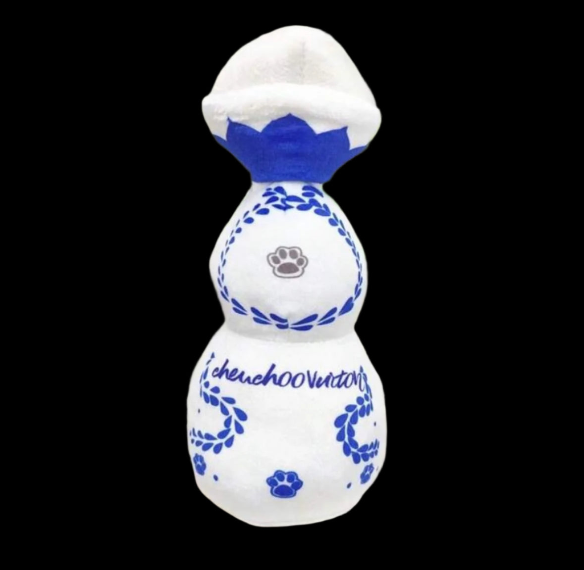 Clase Azul Tequila Reposado-inspired dog toy, plush with intricate design, vibrant colors, built-in squeaker, fun and stylish pet accessory