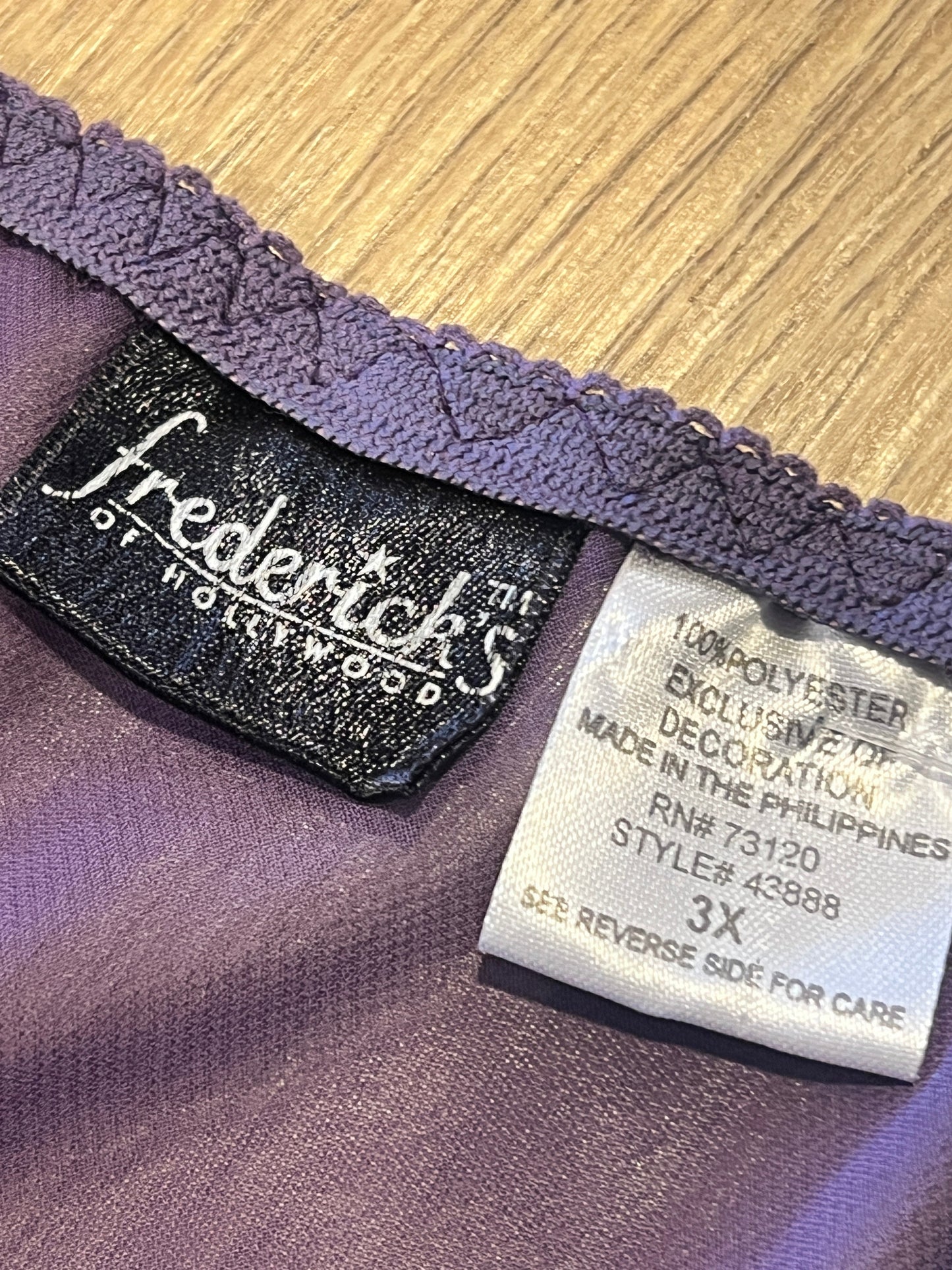 Vintage Fredrick's of Hollywood Purple Wrap Top