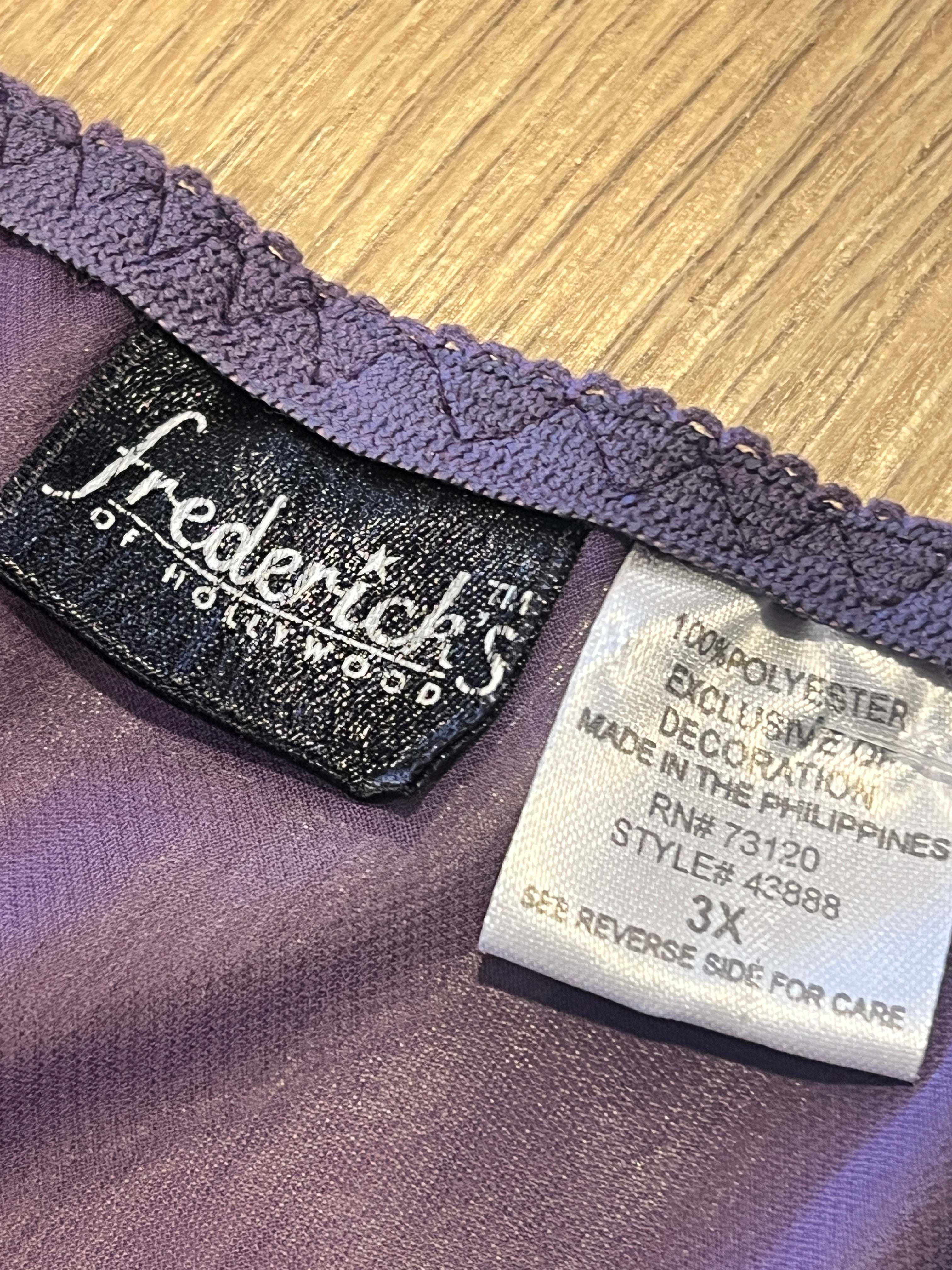 Vintage Fredrick's of Hollywood Purple Wrap Top
