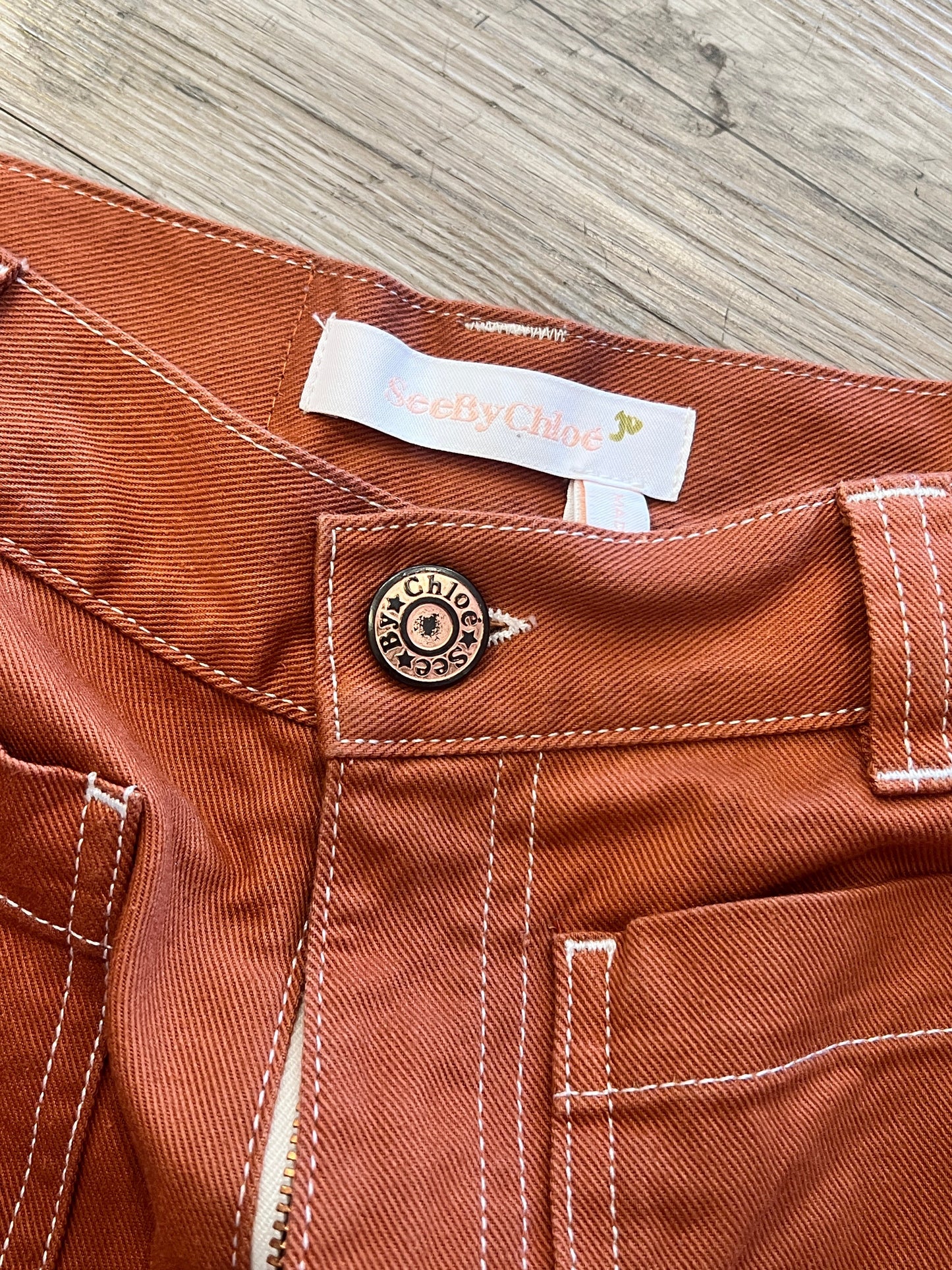 See by Chloe High-rise Burnt Orange Pants