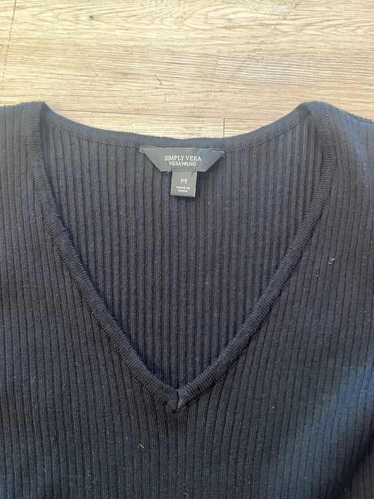 Vintage Simply Vera Vera Wang Knit Black Midi Dress