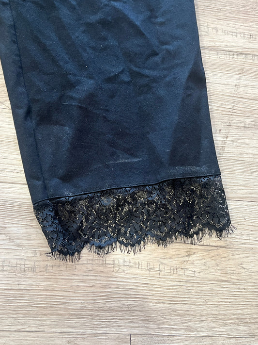 Black Capri with Lace Detailing