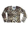 Cheetah Print Top with Rhinestone Detailing