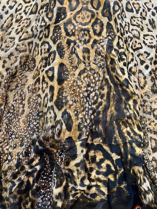 Cheetah and Rhinestone Caftan