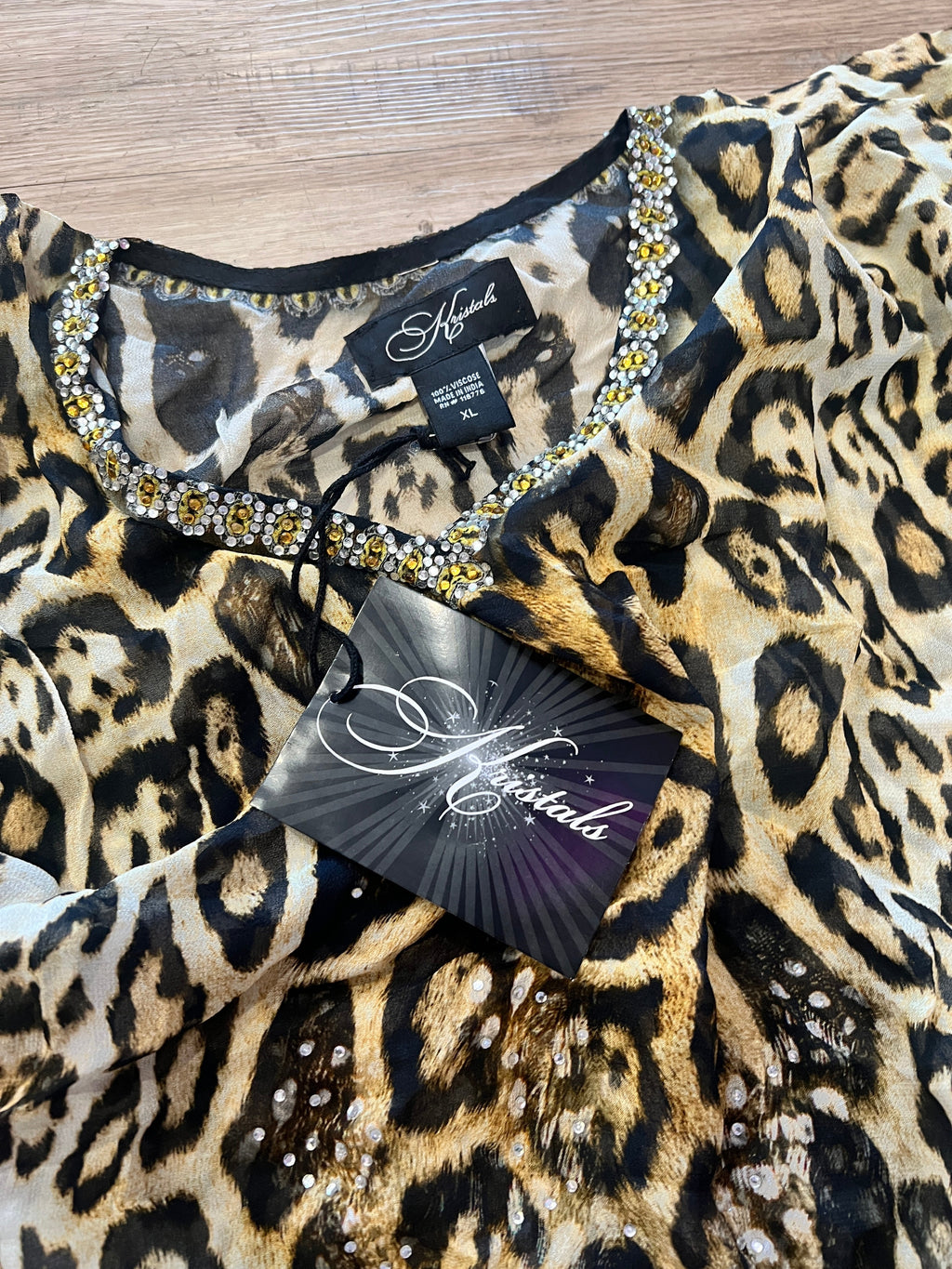 Cheetah and Rhinestone Caftan