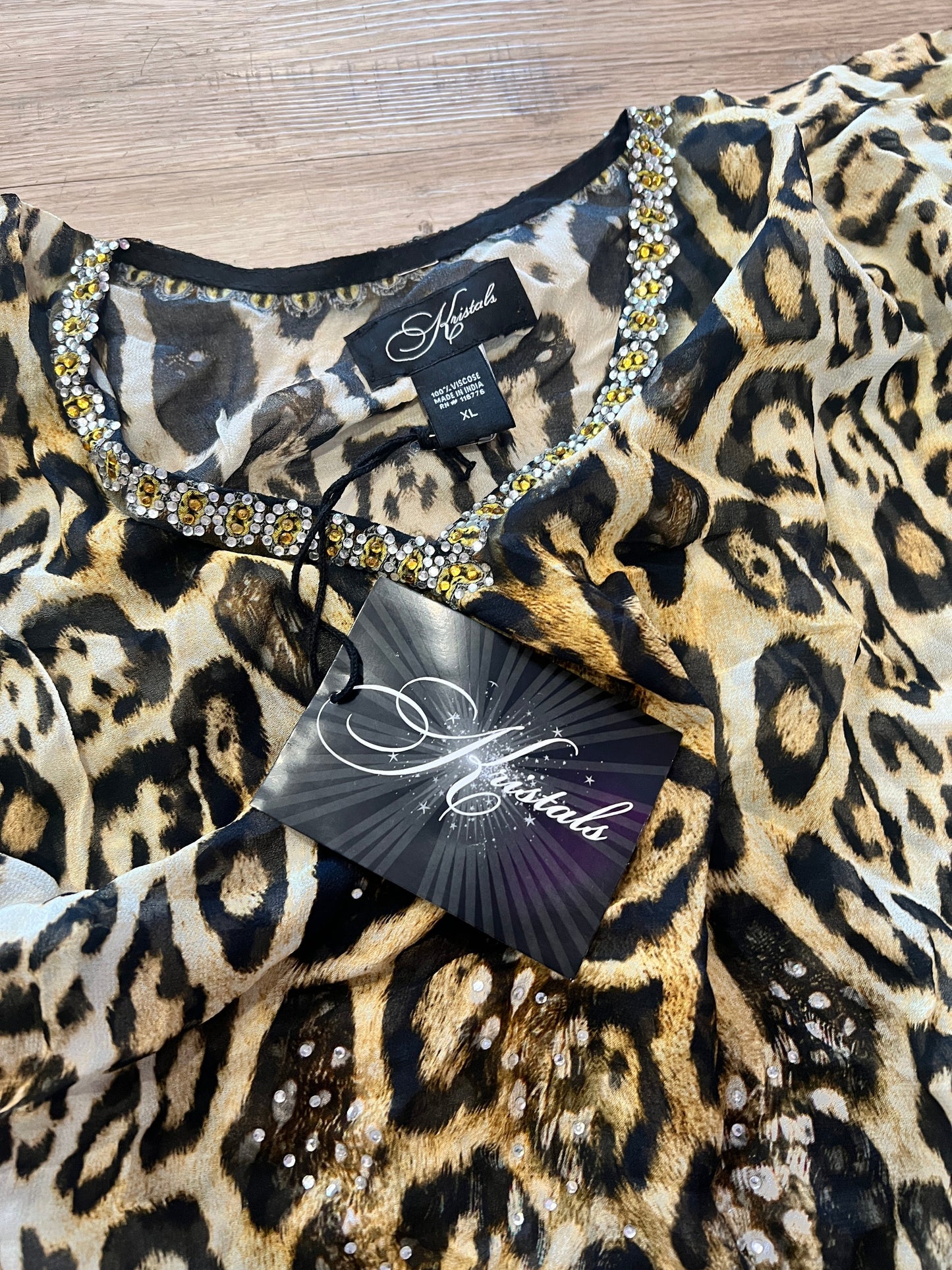Cheetah and Rhinestone Caftan