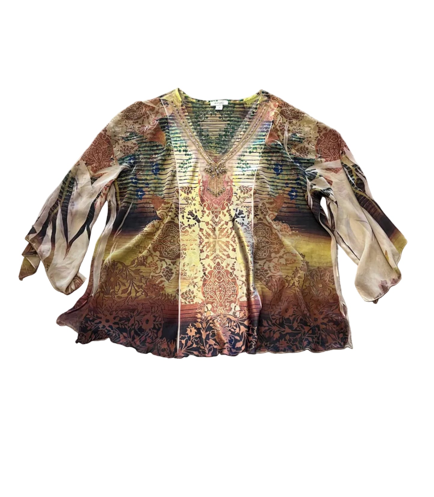 Boho Blouse with Sequins Detailing