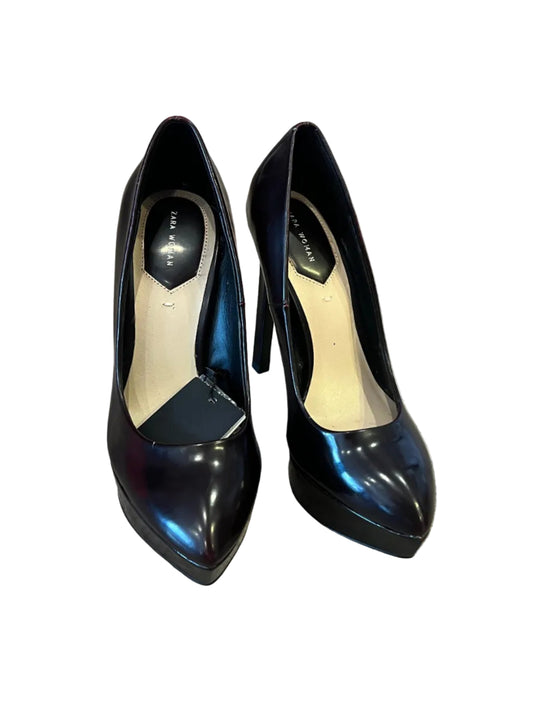 ZARA Woman Black Patent Platform Heels