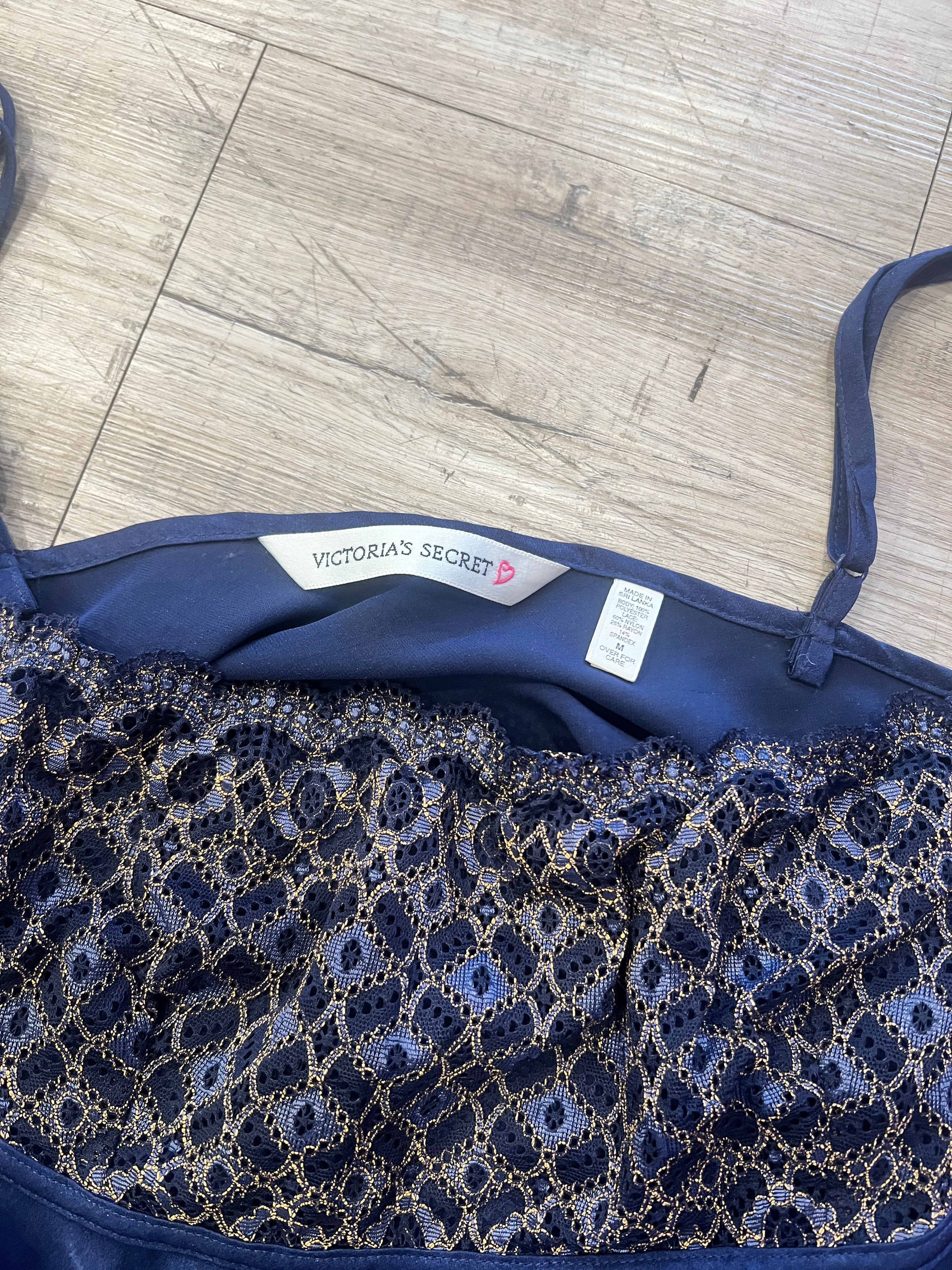 Vintage Victoria's Secret Navy and Lace Slip Dress