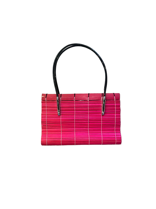 Y2K Hot Pink Bamboo Structured Handbag