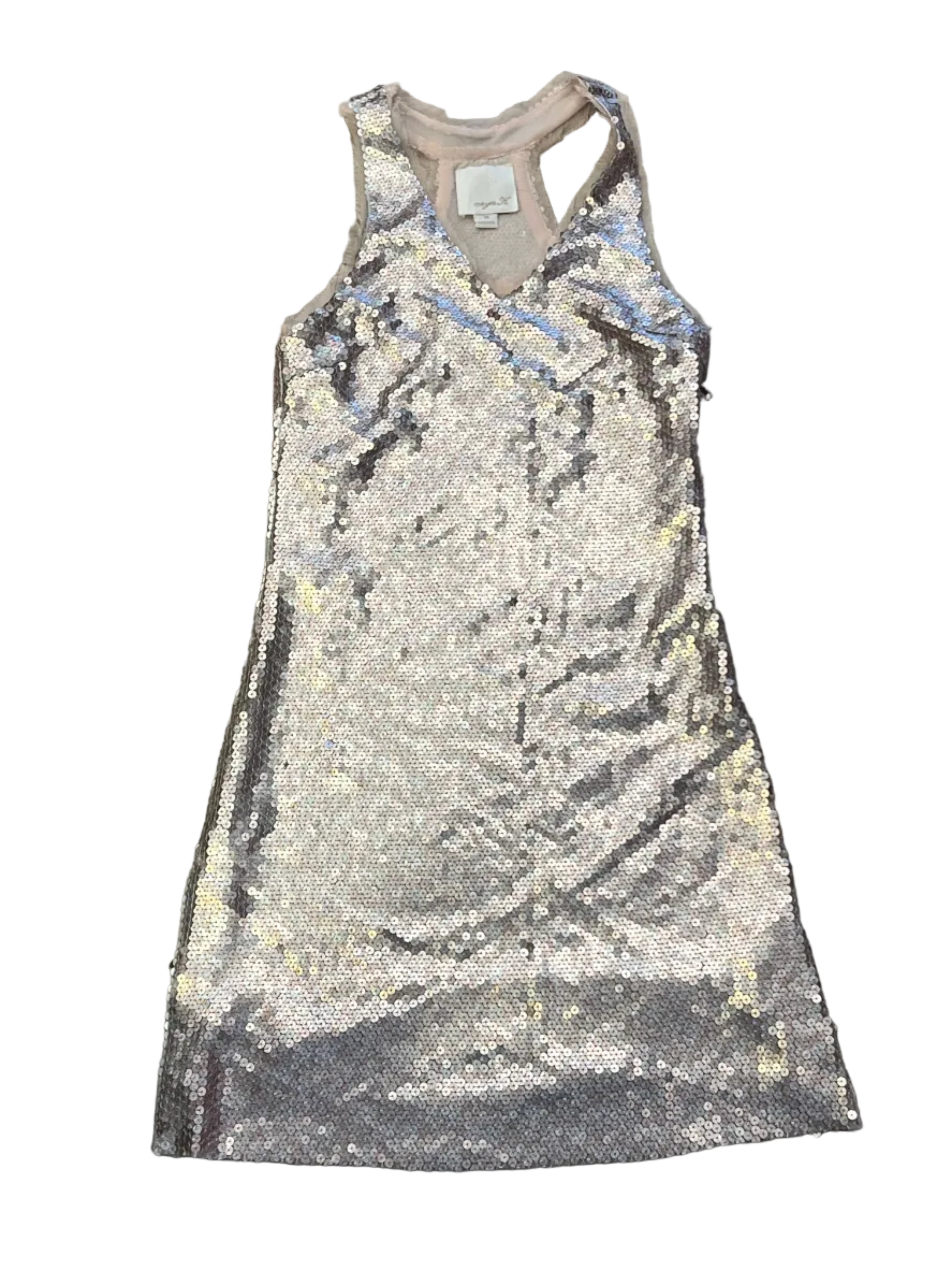 Y2K Aryn K. Champagne Sequin Halter Dress