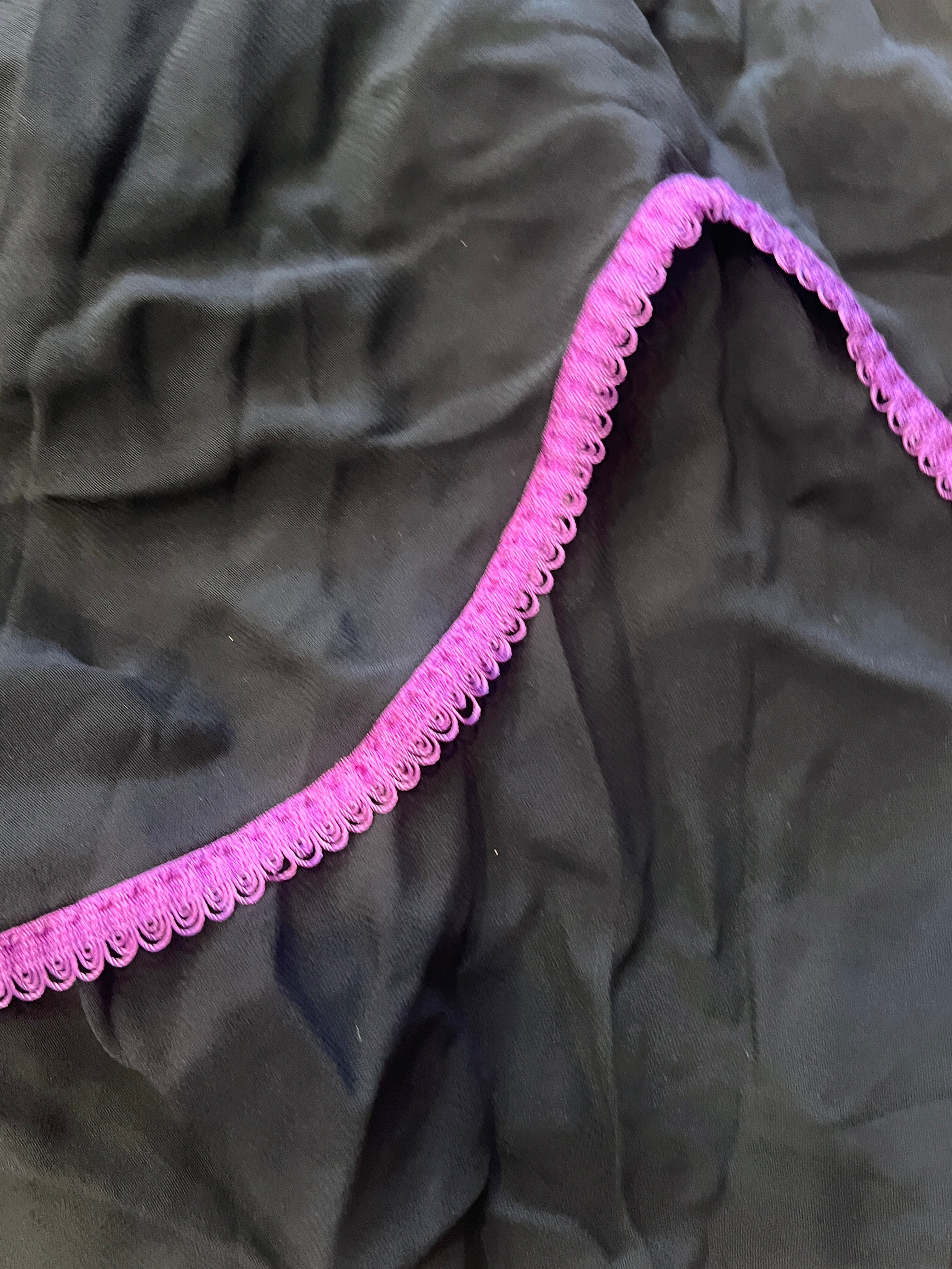 Y2K Vintage Jessica Howard Black Midi Dress with Purple Trim