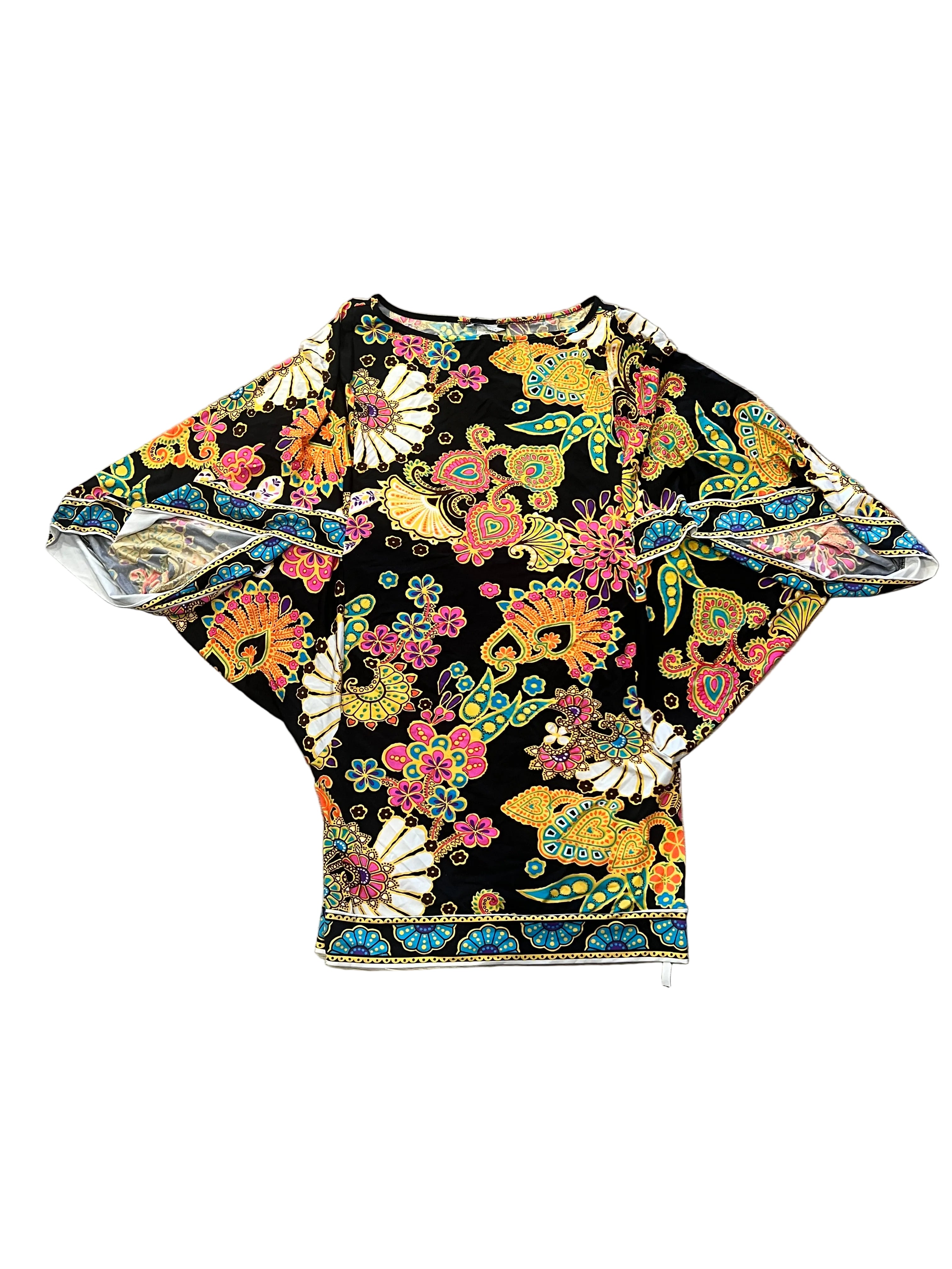 Y2K Trina Turk Vibrant Paisley Print Tunic Dress