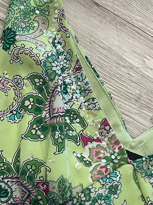 Vintage BYER TOO! Lime Paisley Sequin Dress