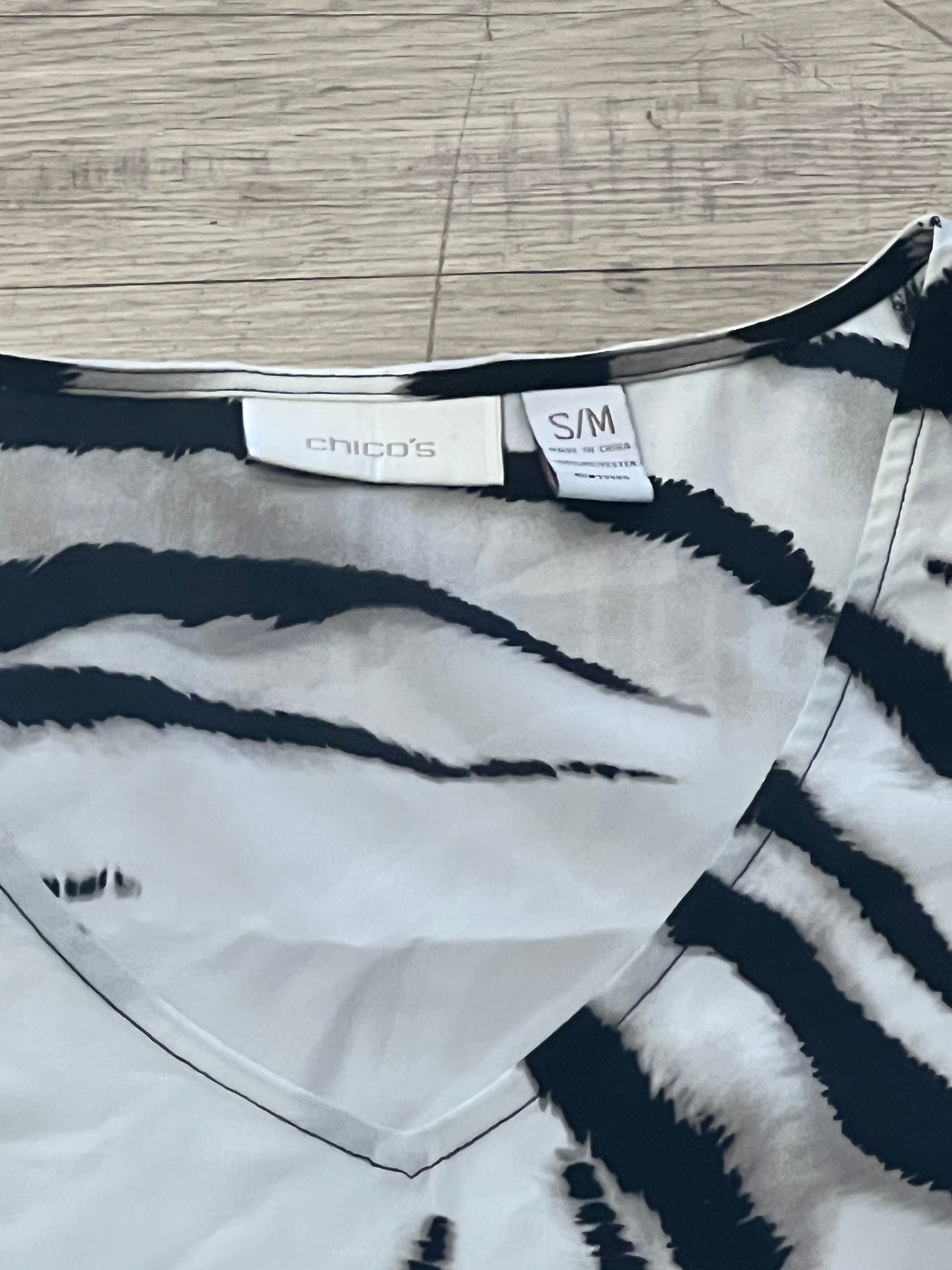 Y2K Chico’s Zebra Print Flowy Blouse