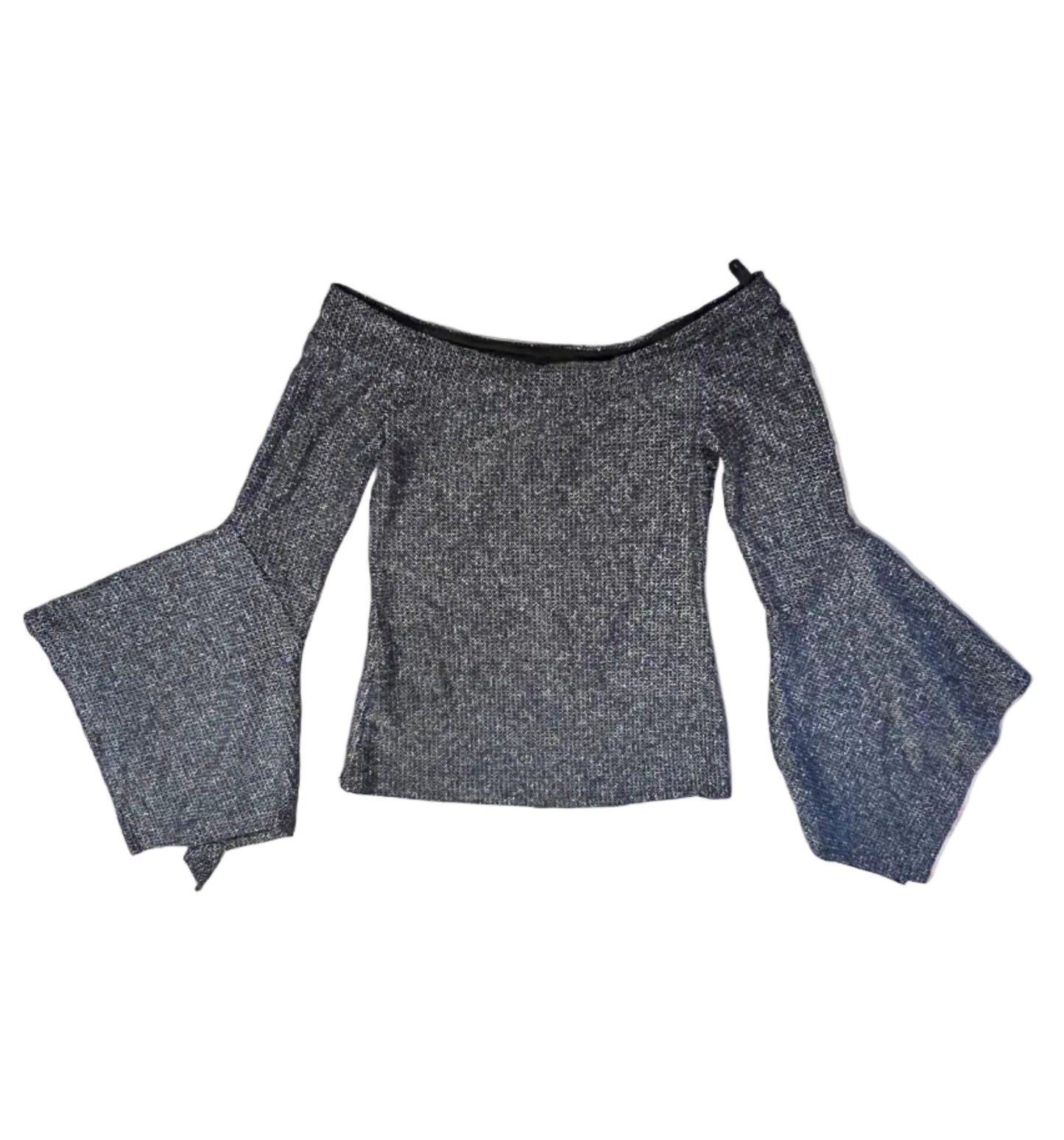 BCBG Max Azria Metallic Knit Off-Shoulder Top
