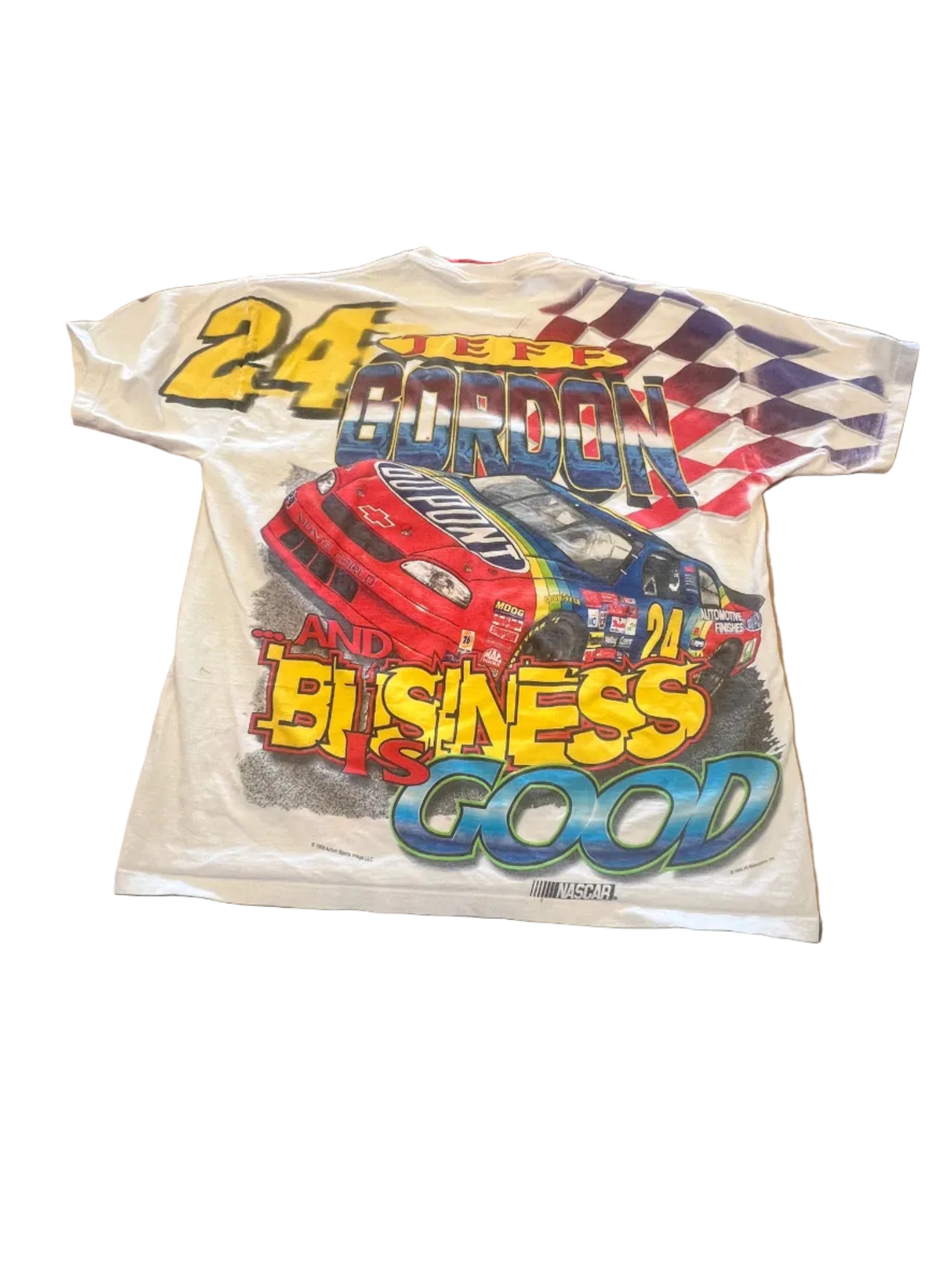 Vintage 1999 Jeff Gordon #24 NASCAR Racing T-Shirt | DuPont Monte Carlo Graphic Tee