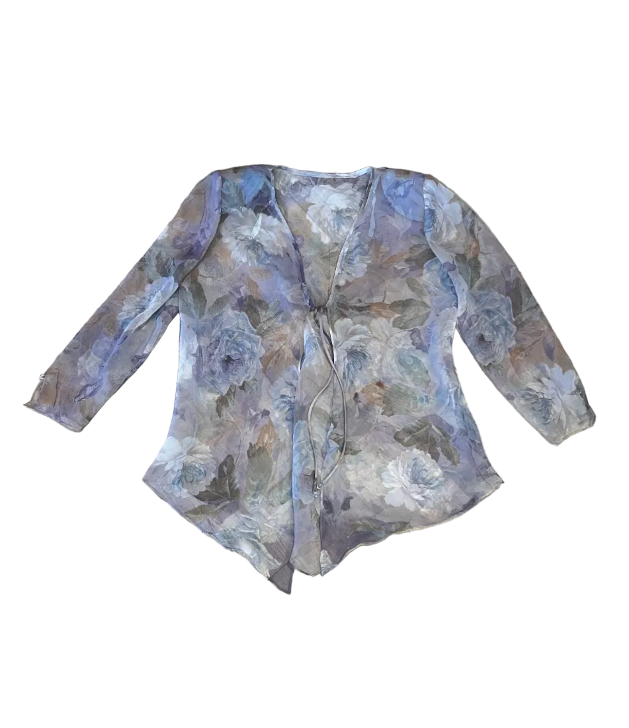 Vintage Cattiva New York Floral Sheer Overlay & Midi Dress Set