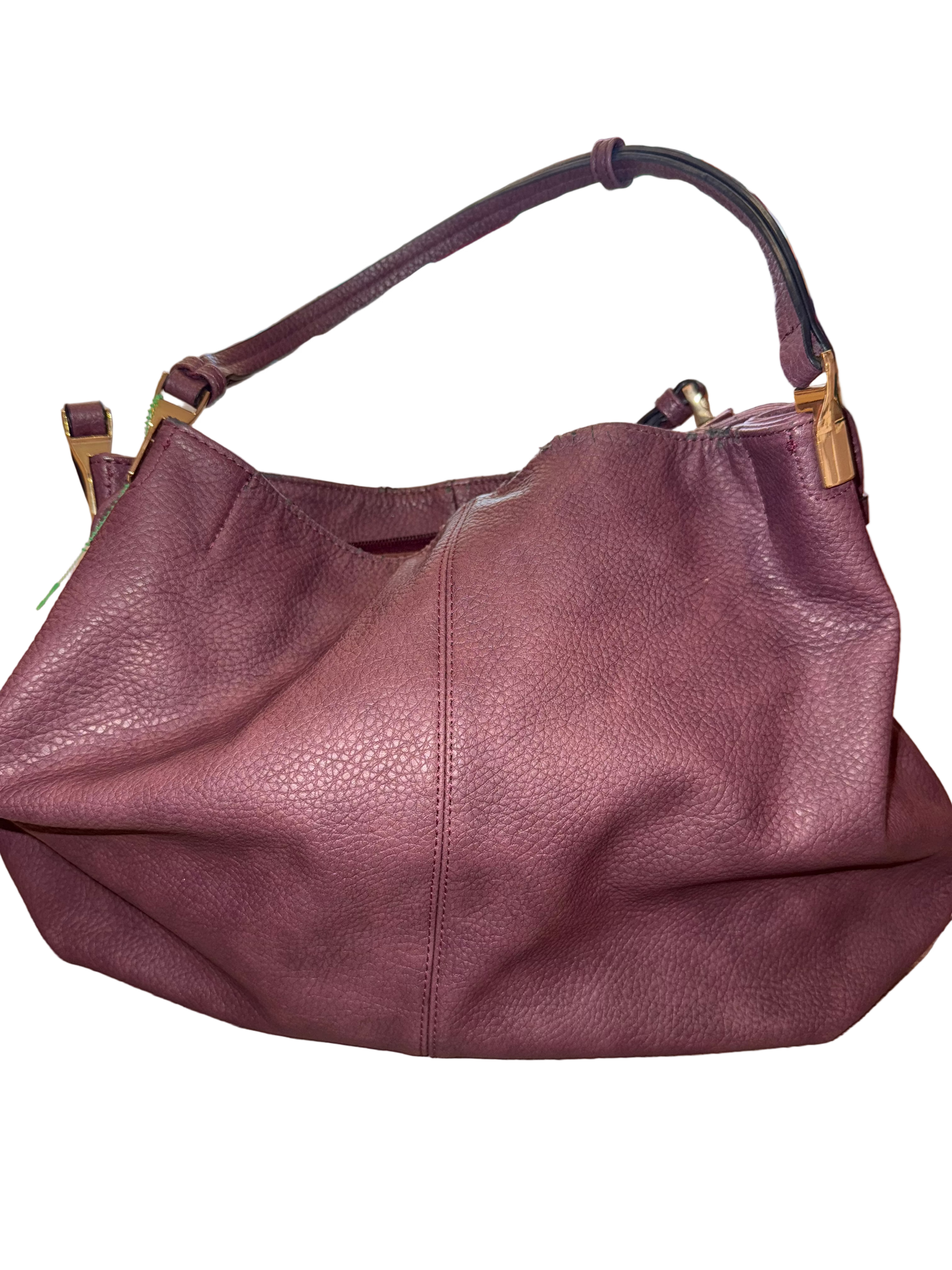 Vintage Dark Purple Leather Handbag
