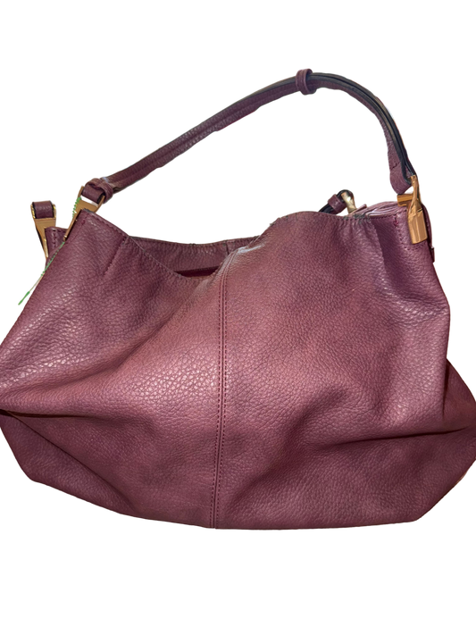 Vintage Dark Purple Leather Handbag