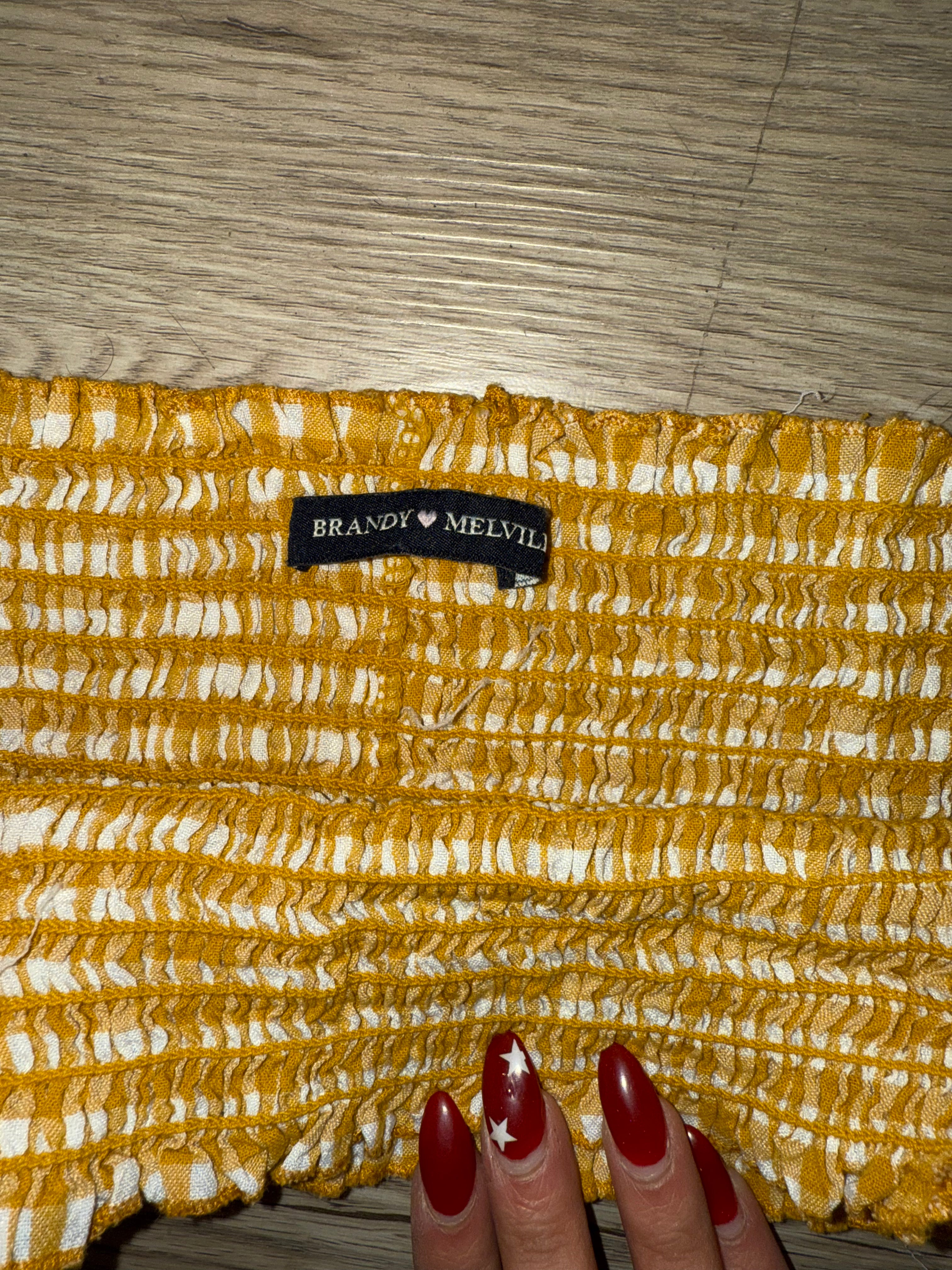 Brandy Melville Y2K Yellow Gingham Tube Top