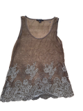 Vintage Banana Republic Sheer Gray Lace Tank
