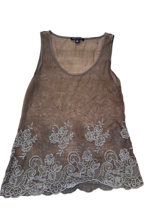Vintage Banana Republic Sheer Gray Lace Tank