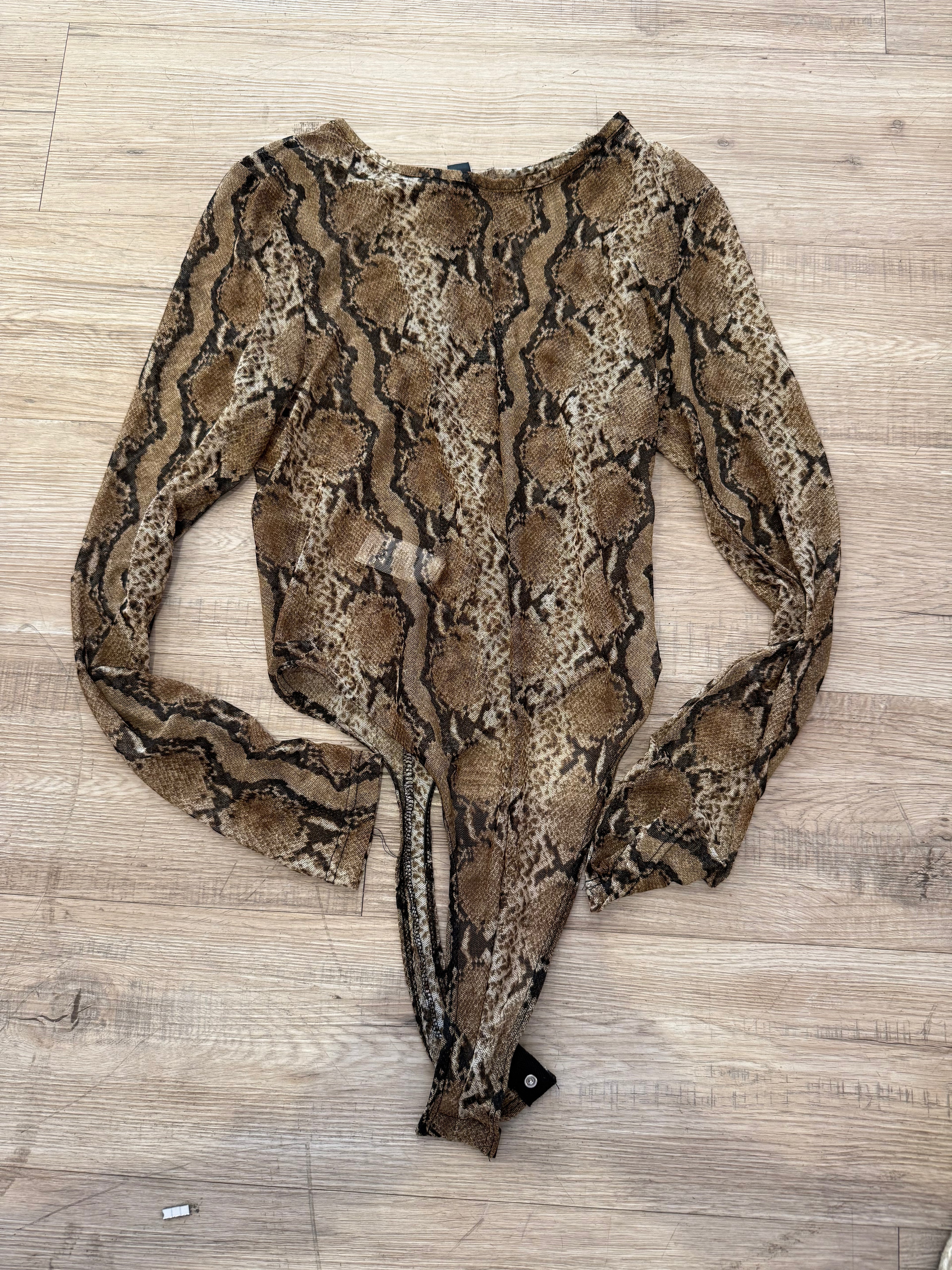 Sheer Snakeskin Bodysuit (Secondhand New With Tags)