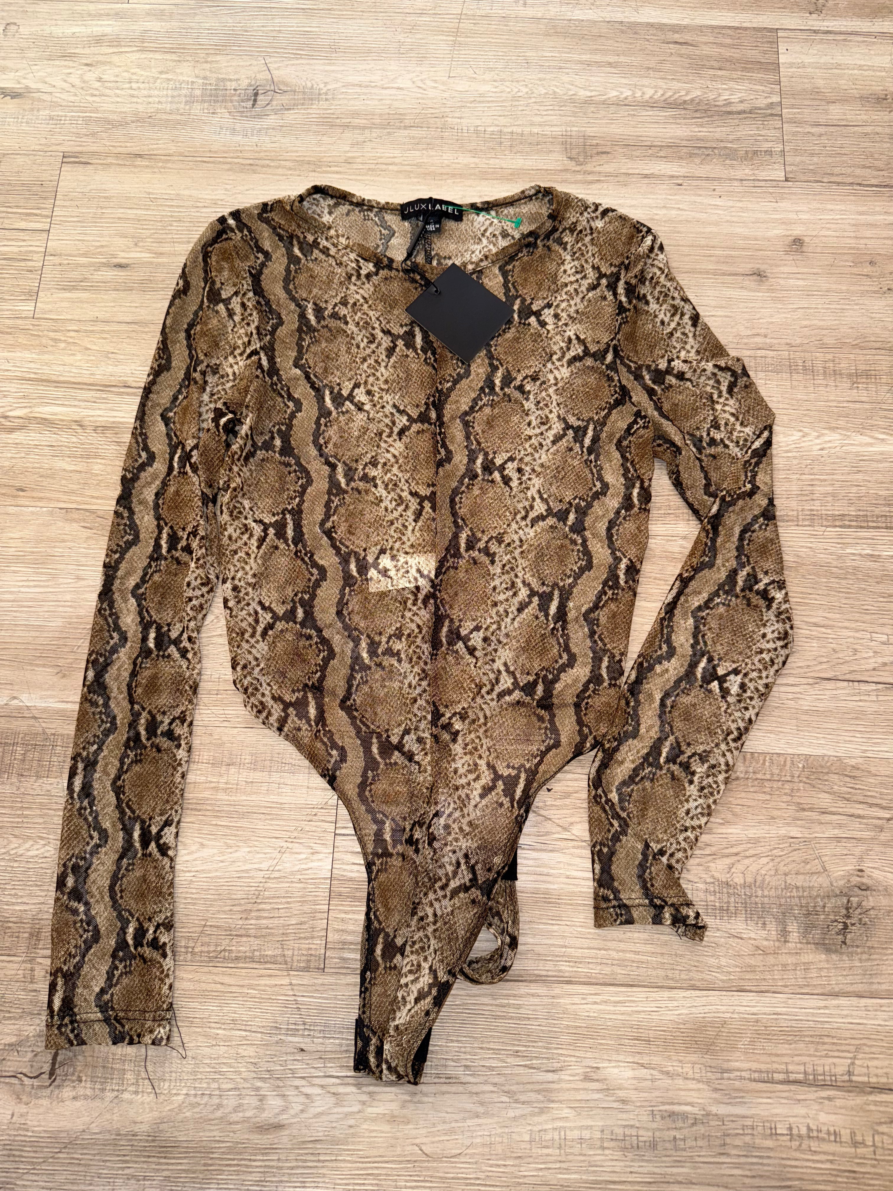 Sheer Snakeskin Bodysuit (Secondhand New With Tags)