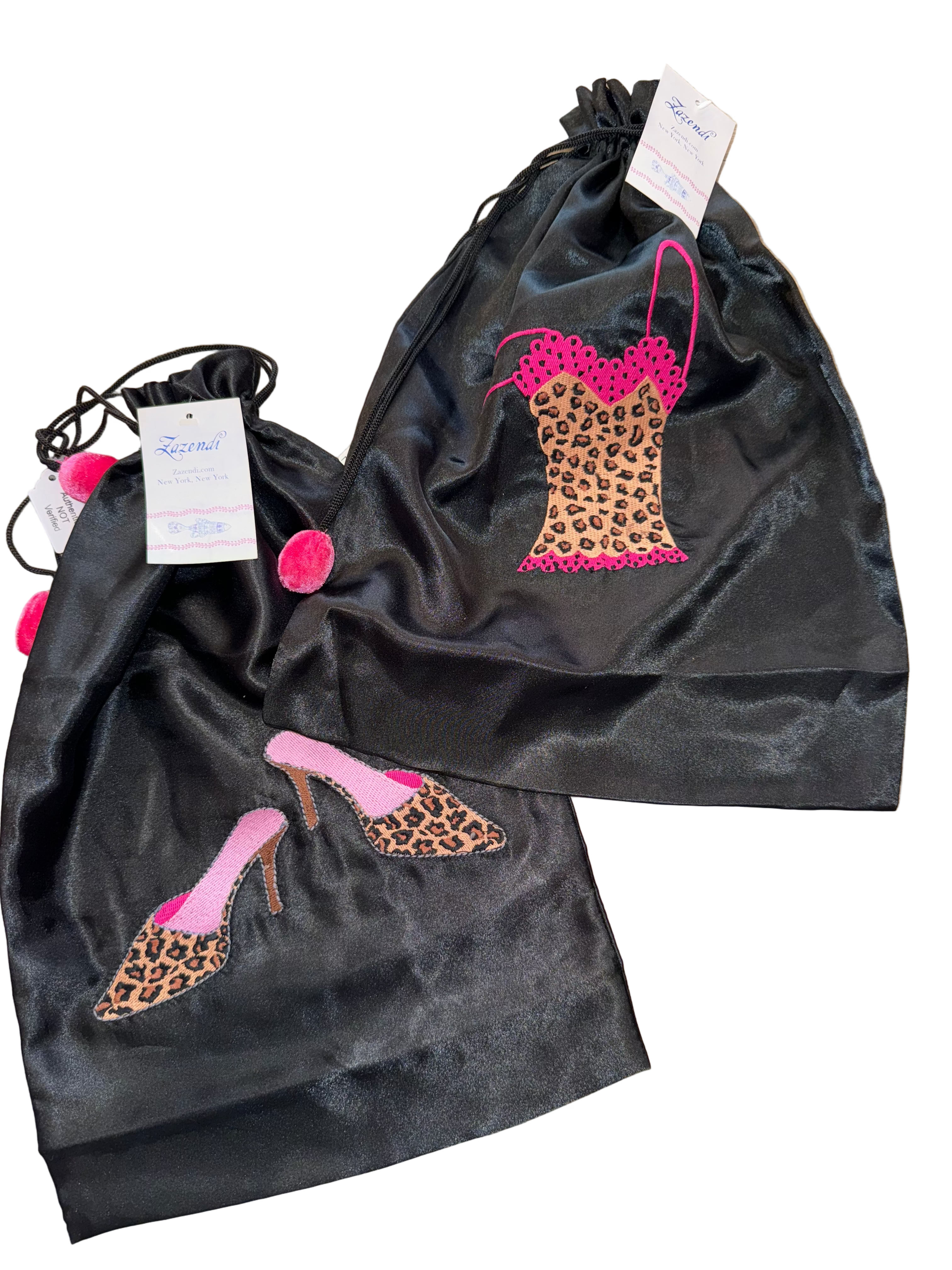 Vintage Zanzedi Satin Drawstring Bag (Set of 2)