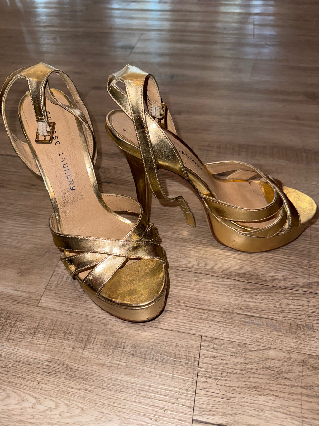 Chinese Laundry Gold High Heels (Size 8)