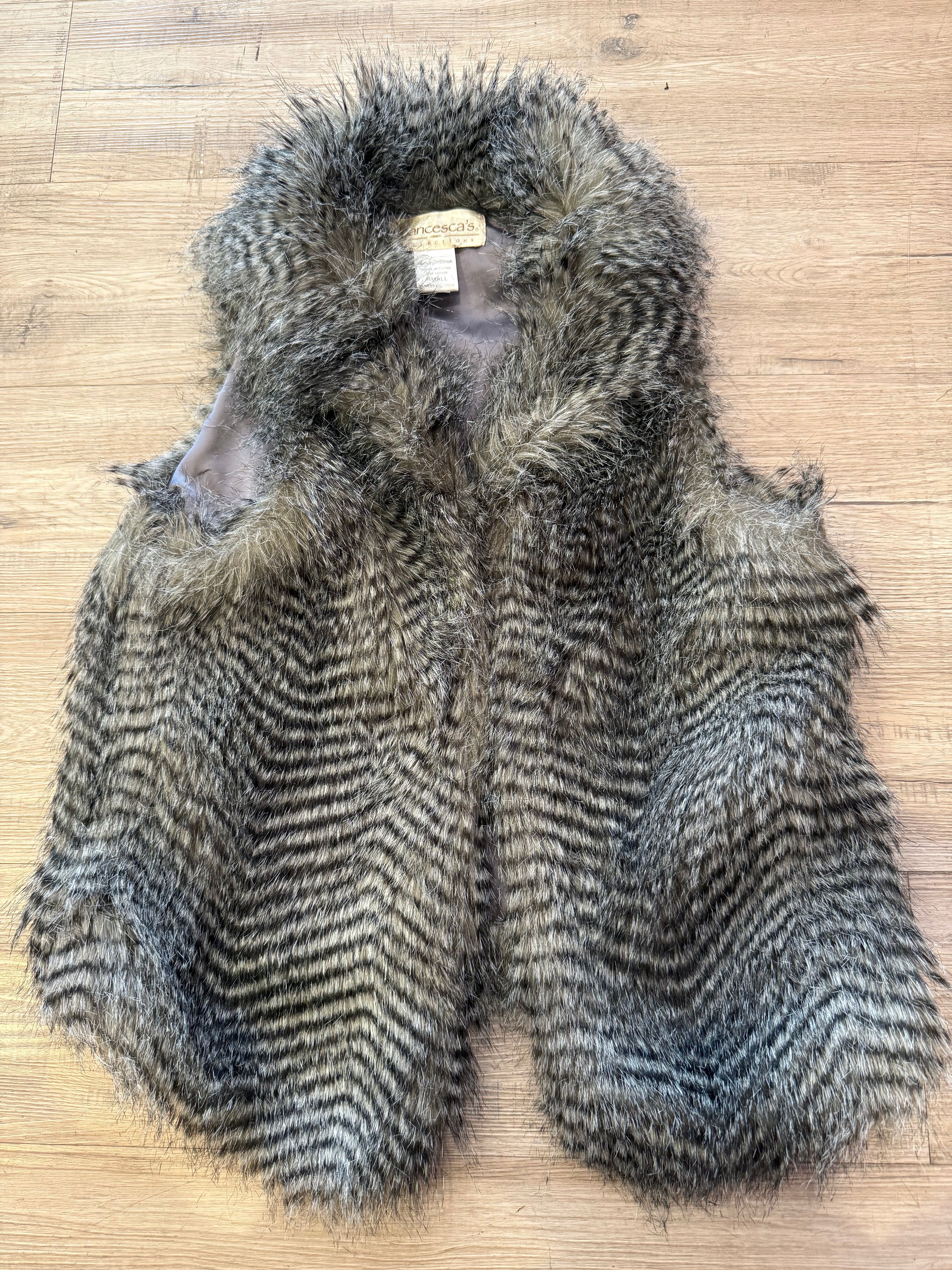 Y2K Furry Sleeveless Cardigan