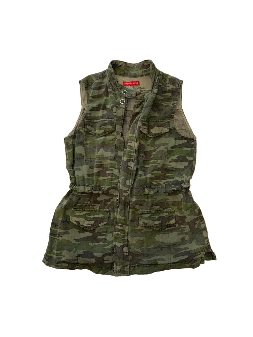 Y2K Camo Sleeveless Button-Up Vest (Saks Fifth Avenue)