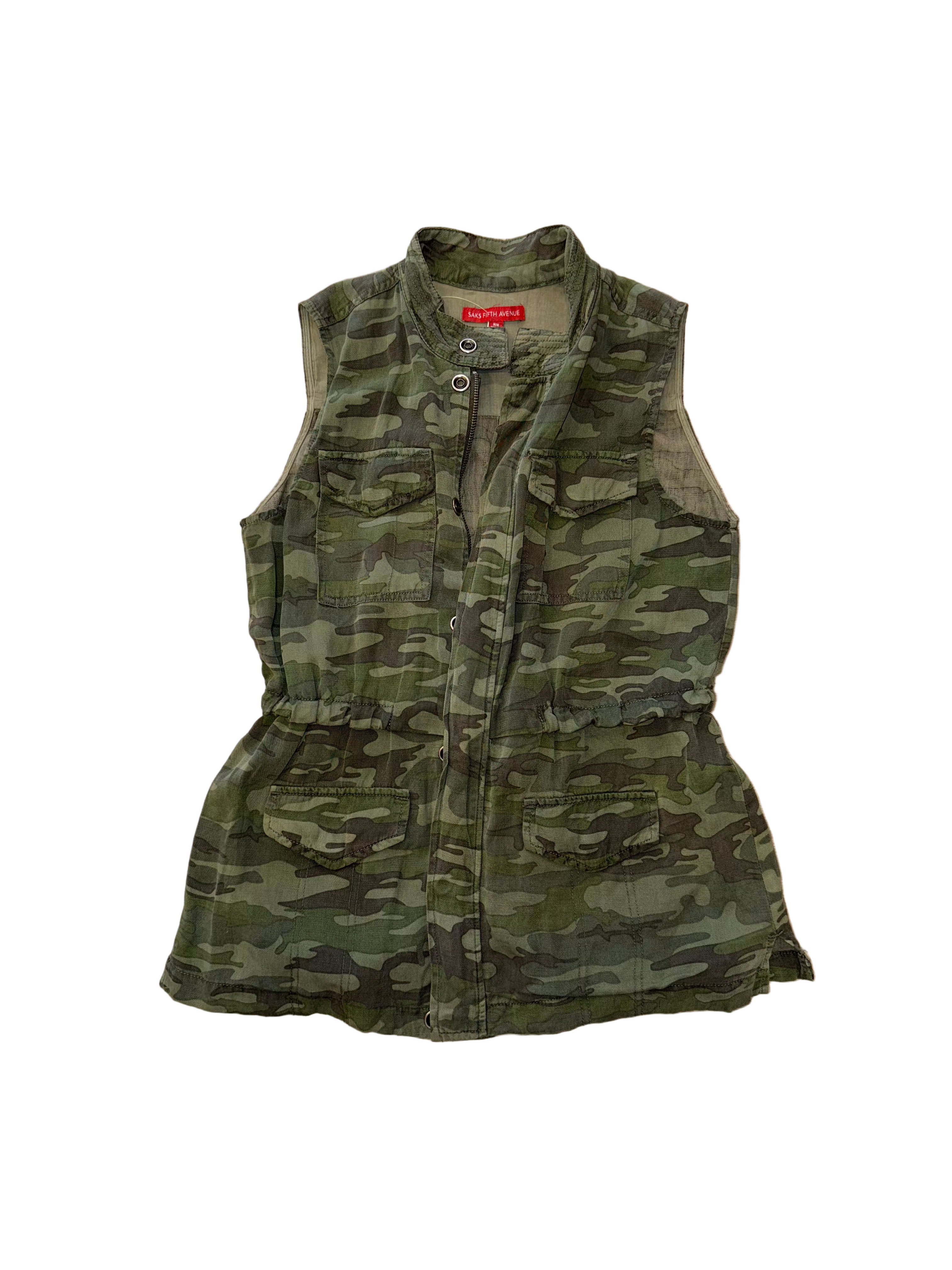 Y2K Camo Sleeveless Button-Up Vest (Saks Fifth Avenue)