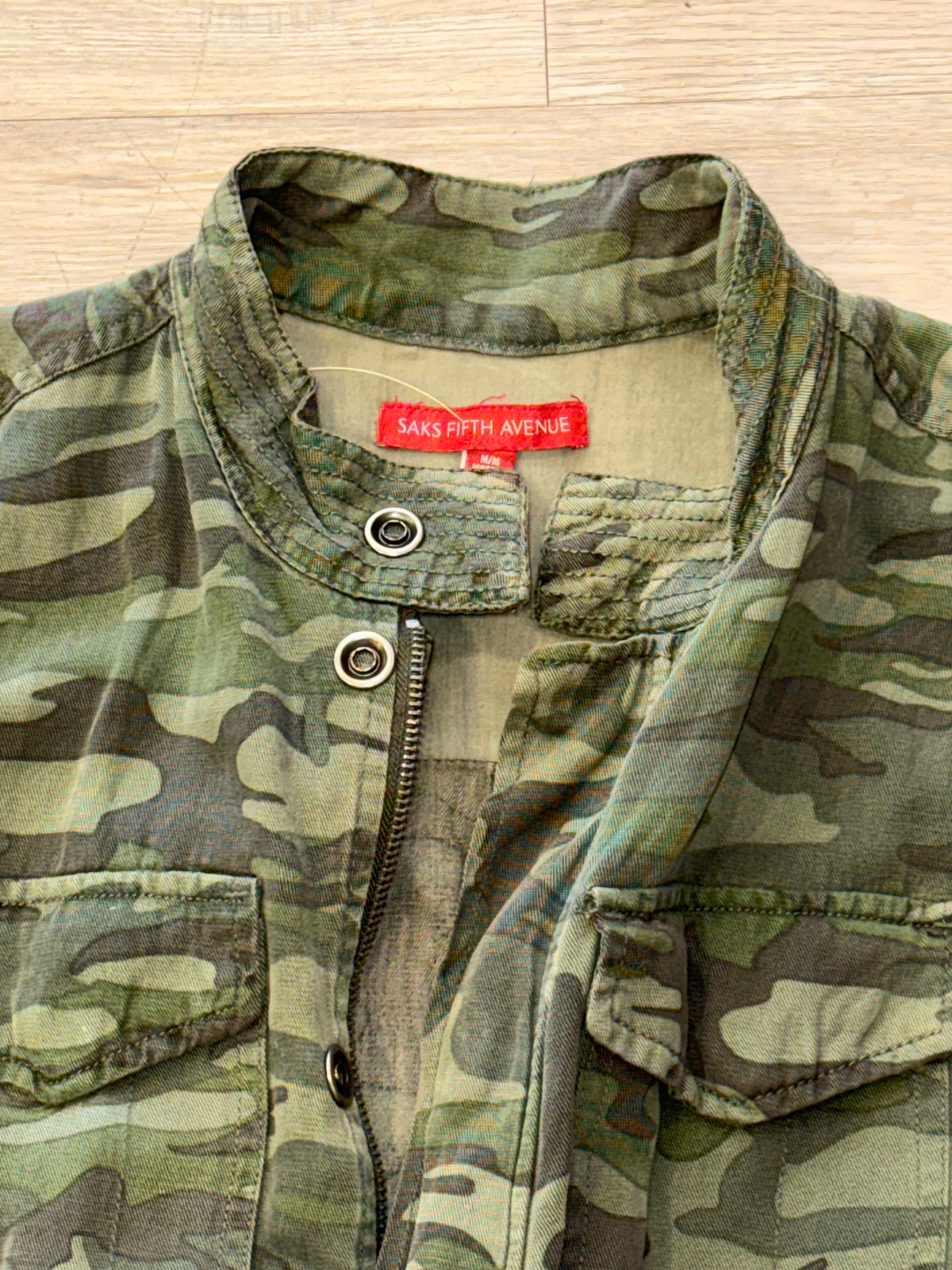 Y2K Camo Sleeveless Button-Up Vest (Saks Fifth Avenue)