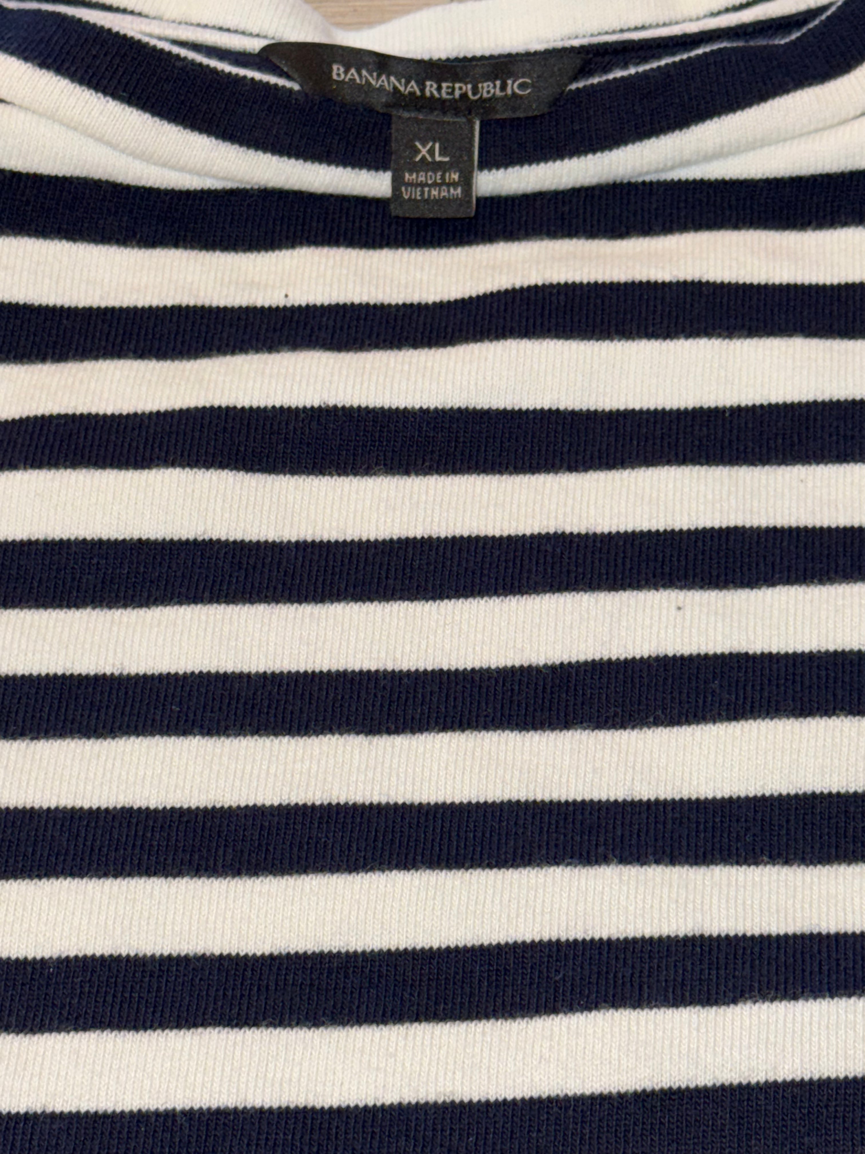 Banana Republic Navy & White Striped Sweater