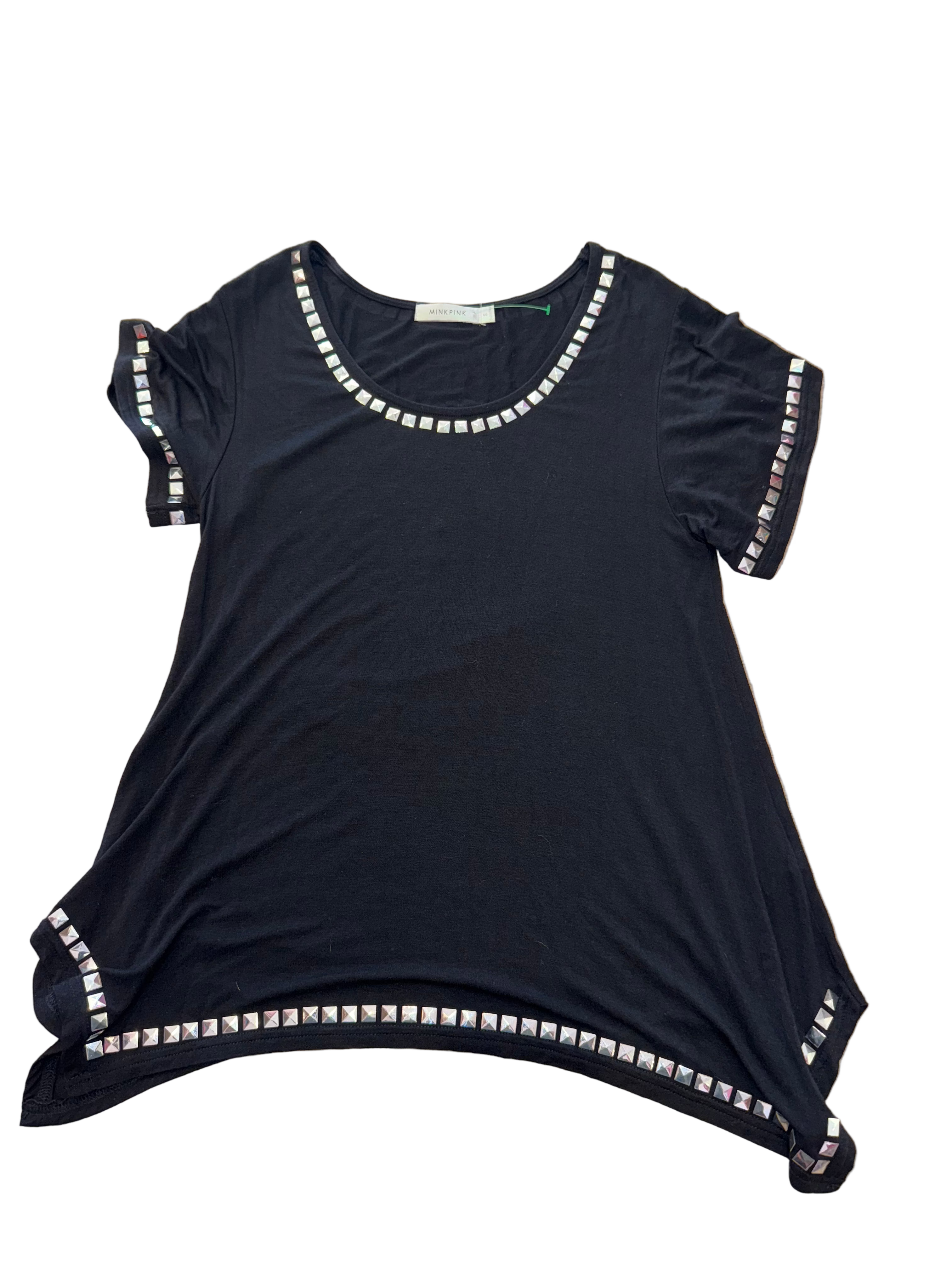 Studded Black Handkerchief Top