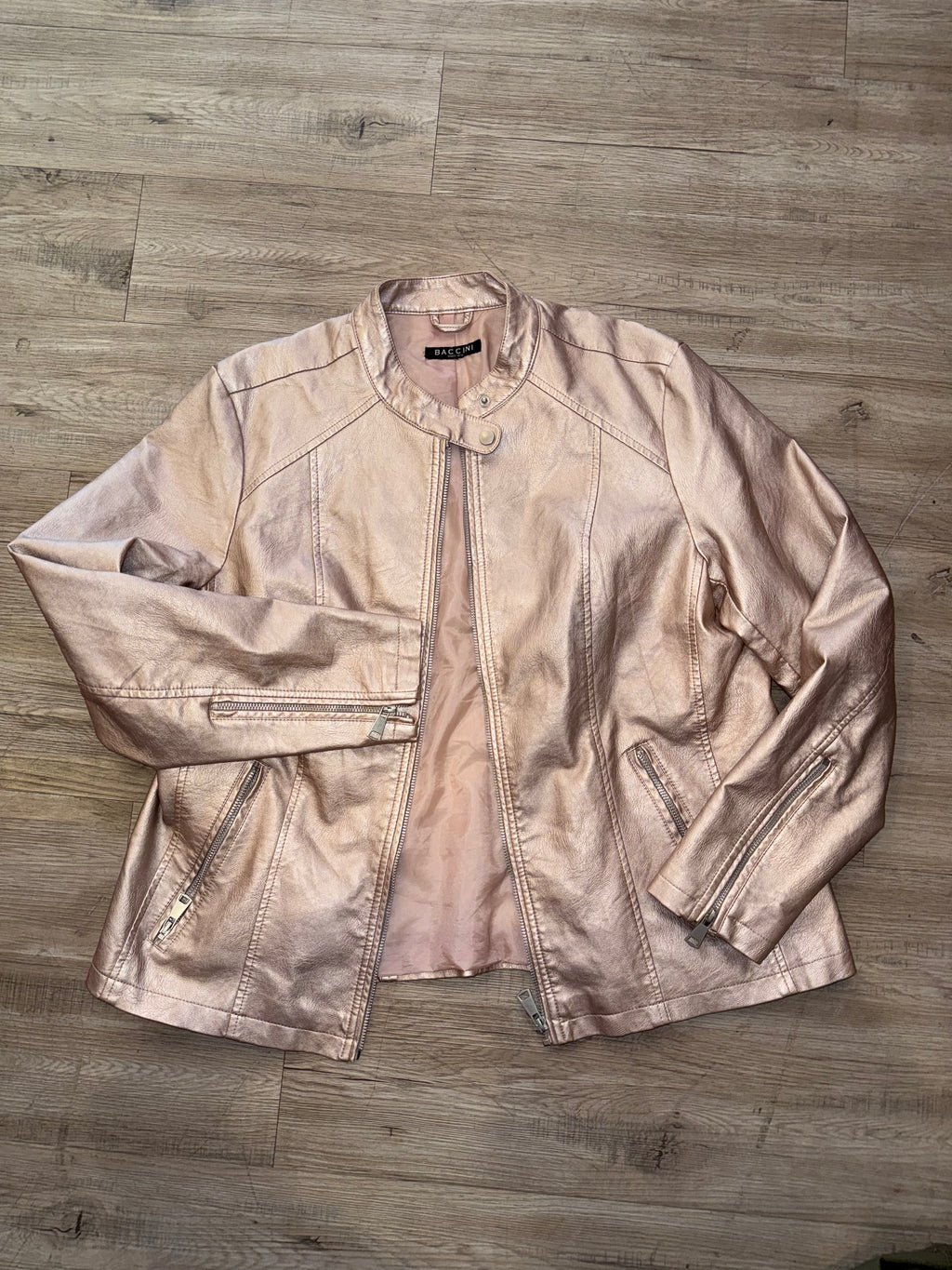 Rose Gold Leather Jacket