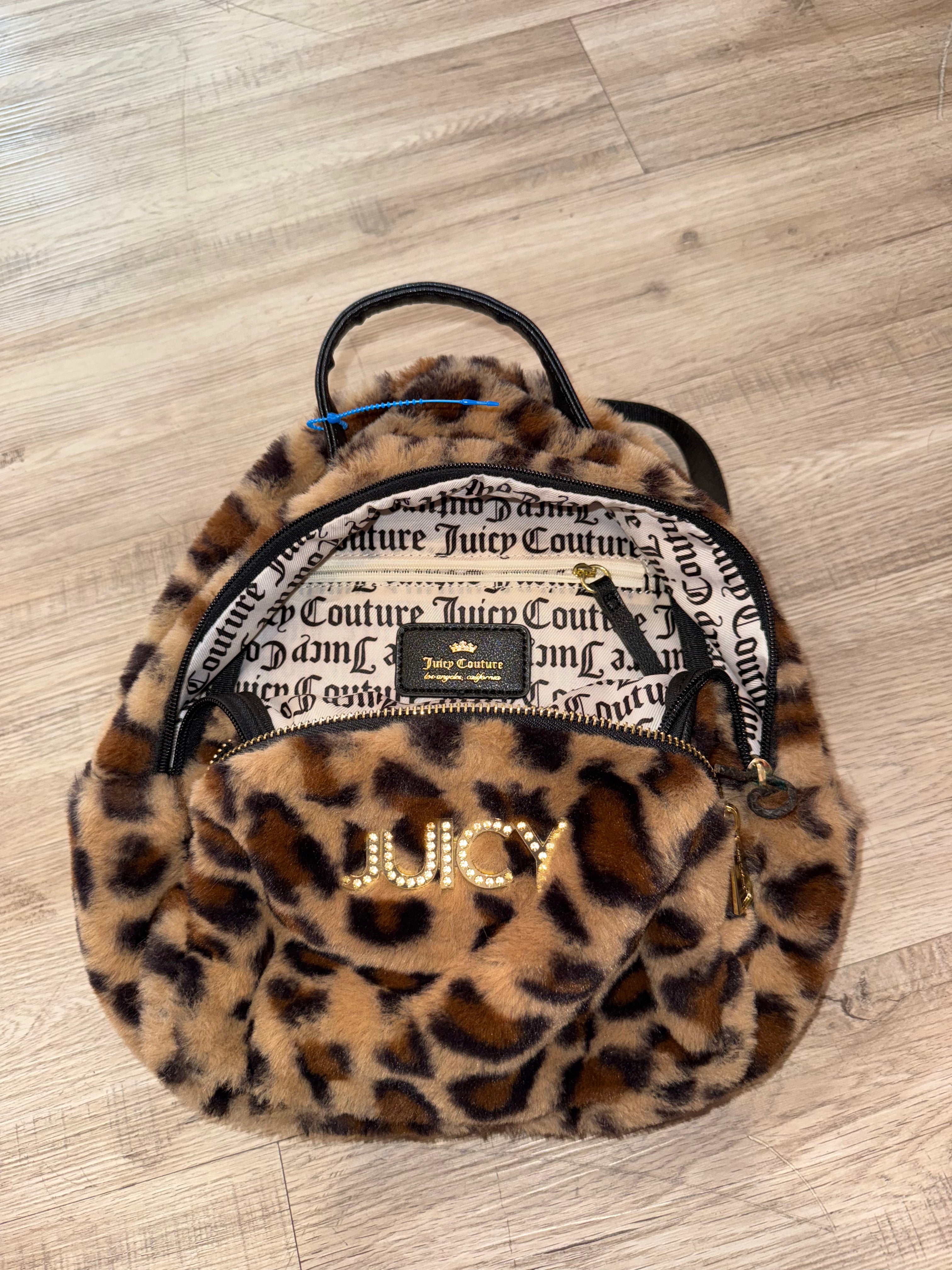 Furry Cheetah Print Y2K Juicy Couture Mini Backpack