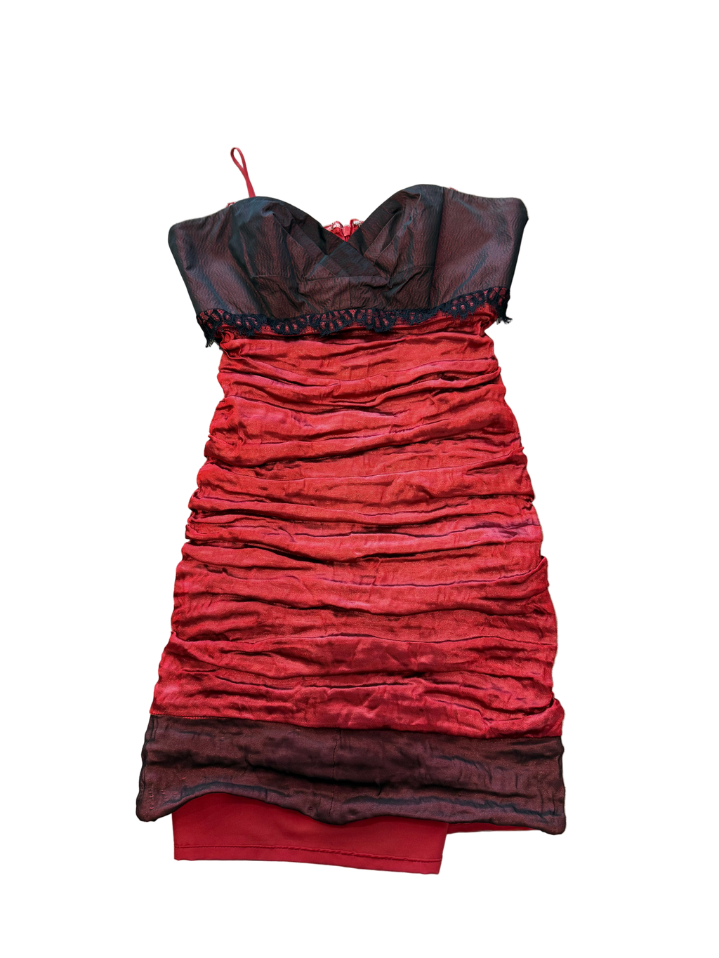 Red and Black Lace Y2K Bombshell Dress