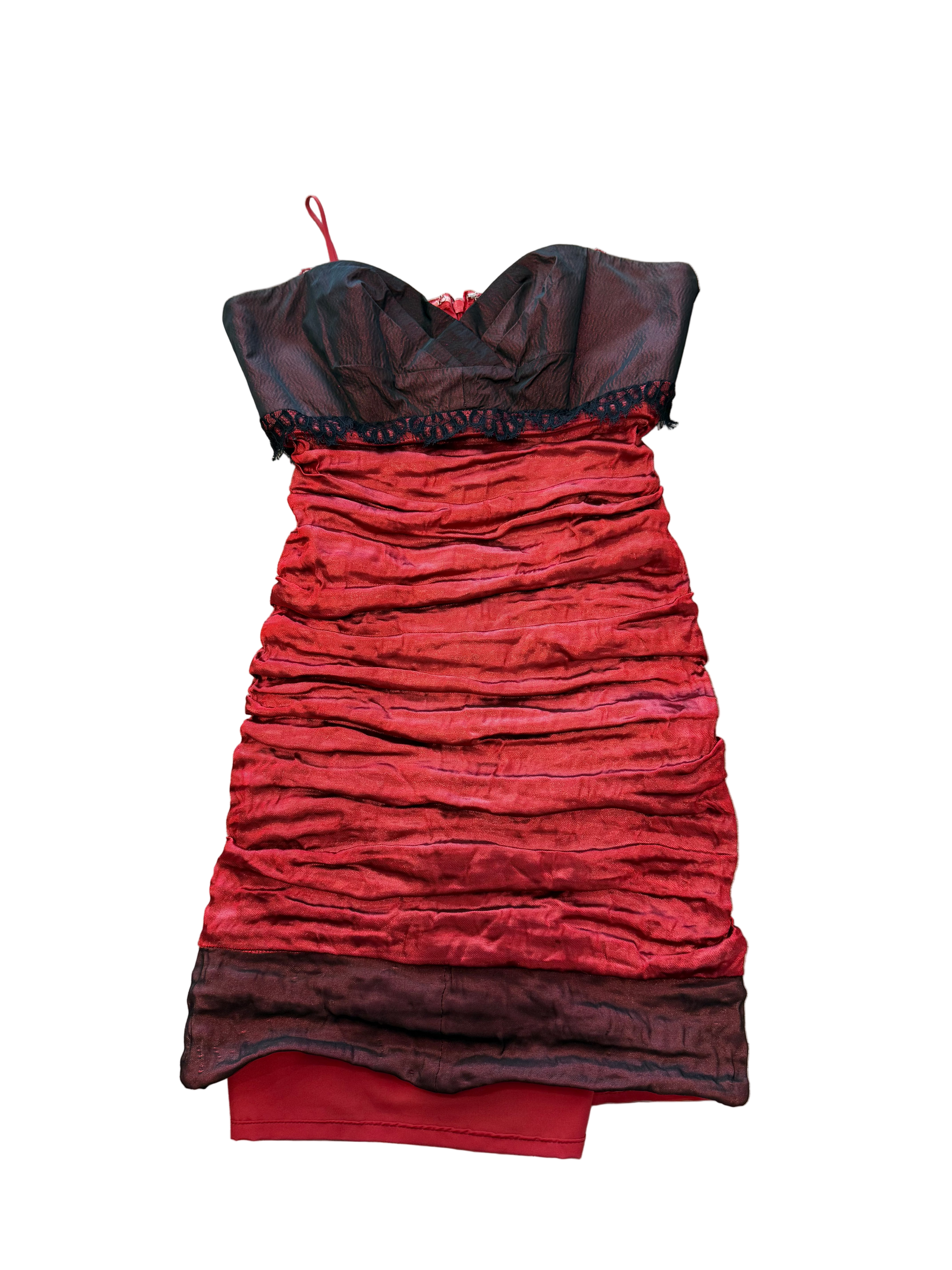 Red and Black Lace Y2K Bombshell Dress