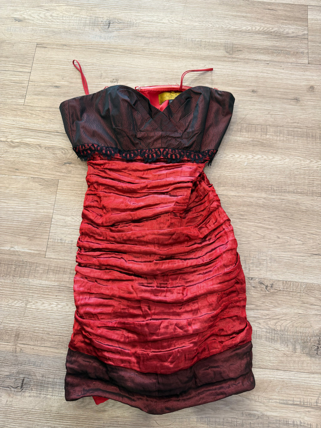 Red and Black Lace Y2K Bombshell Dress